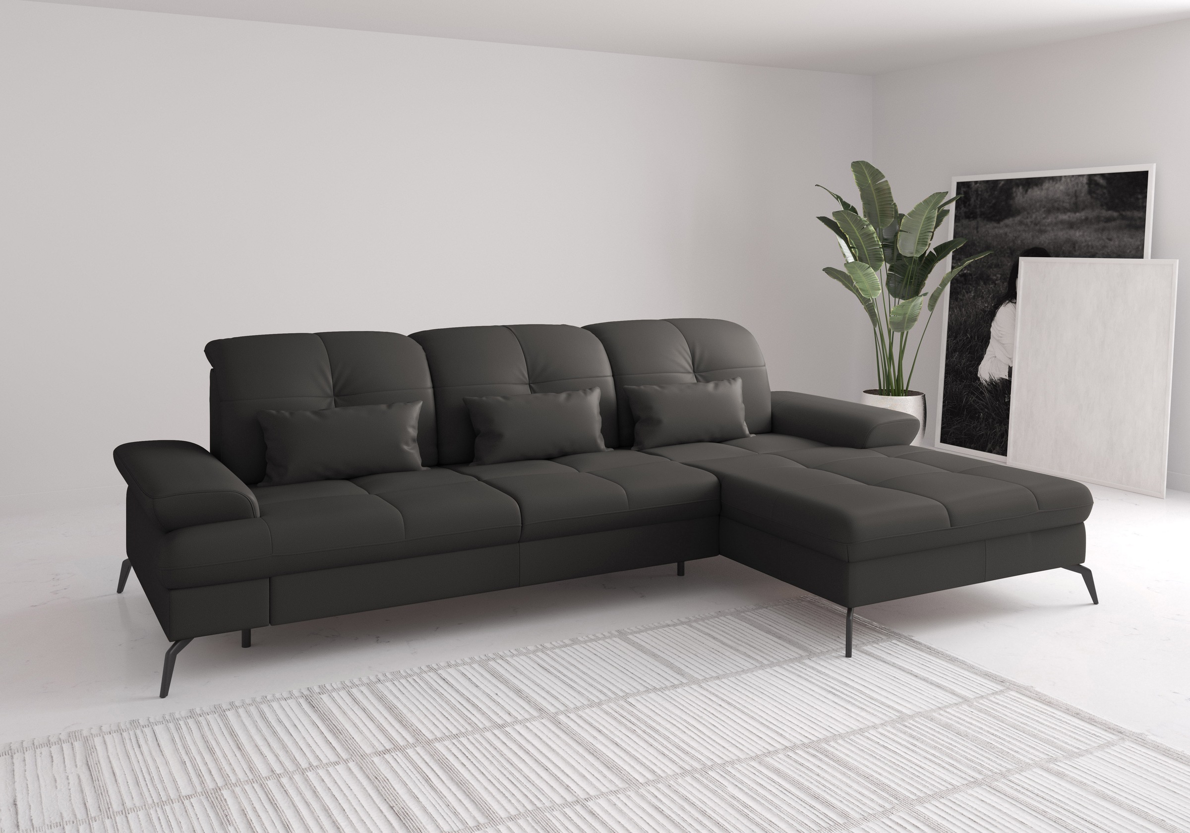 sit&more Ecksofa "Amica, L-Form, inkl. Sitztiefenverstellung & Armteilverstellung" wahlweise mit Bettfunktion, Bettkasten und Kopfteilverstellung