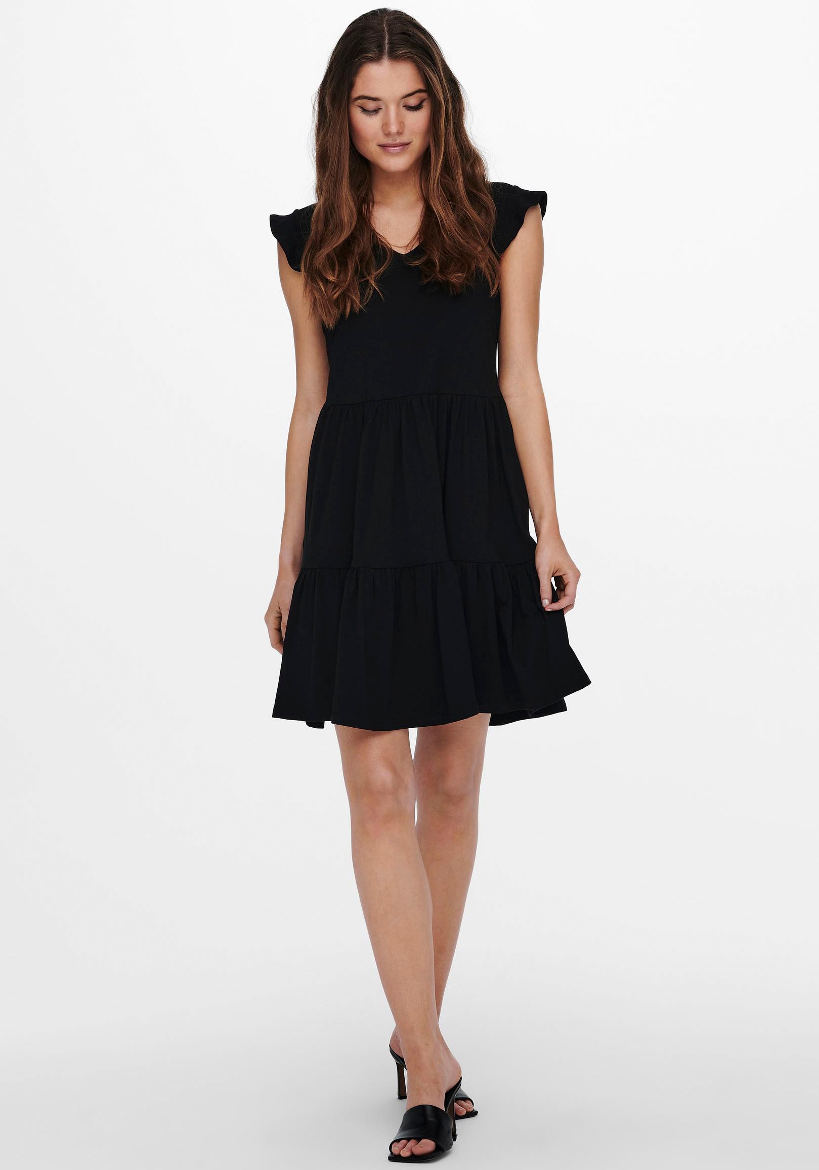 ONLY Jerseykleid »ONLMAY CAP SLEEVES FRILL DRESS«