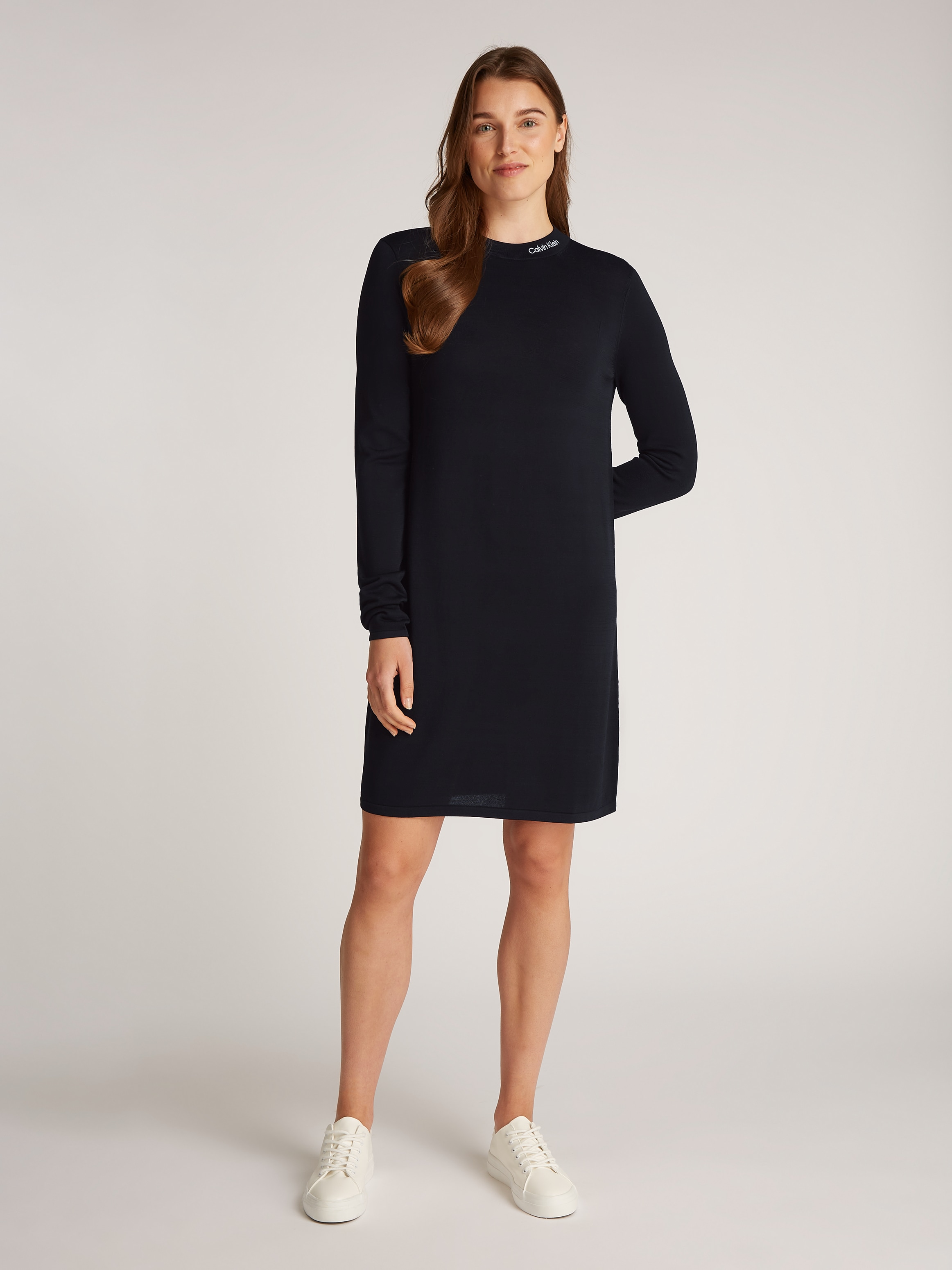 Calvin Klein Jeans Maxikleid »SMOOTH YARN SWEATER DRESS« mit Logodruck