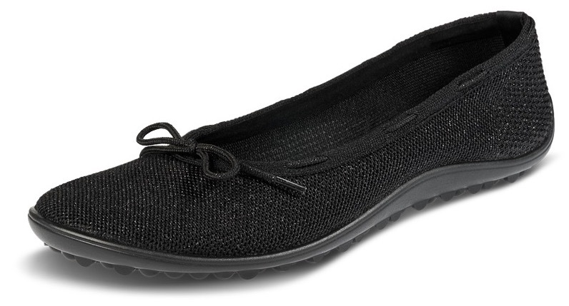 Leguano Barfussschuh »TANGO«, Ballerina, Slipper, Bequemschuh mit Zierschleife und Glitzer