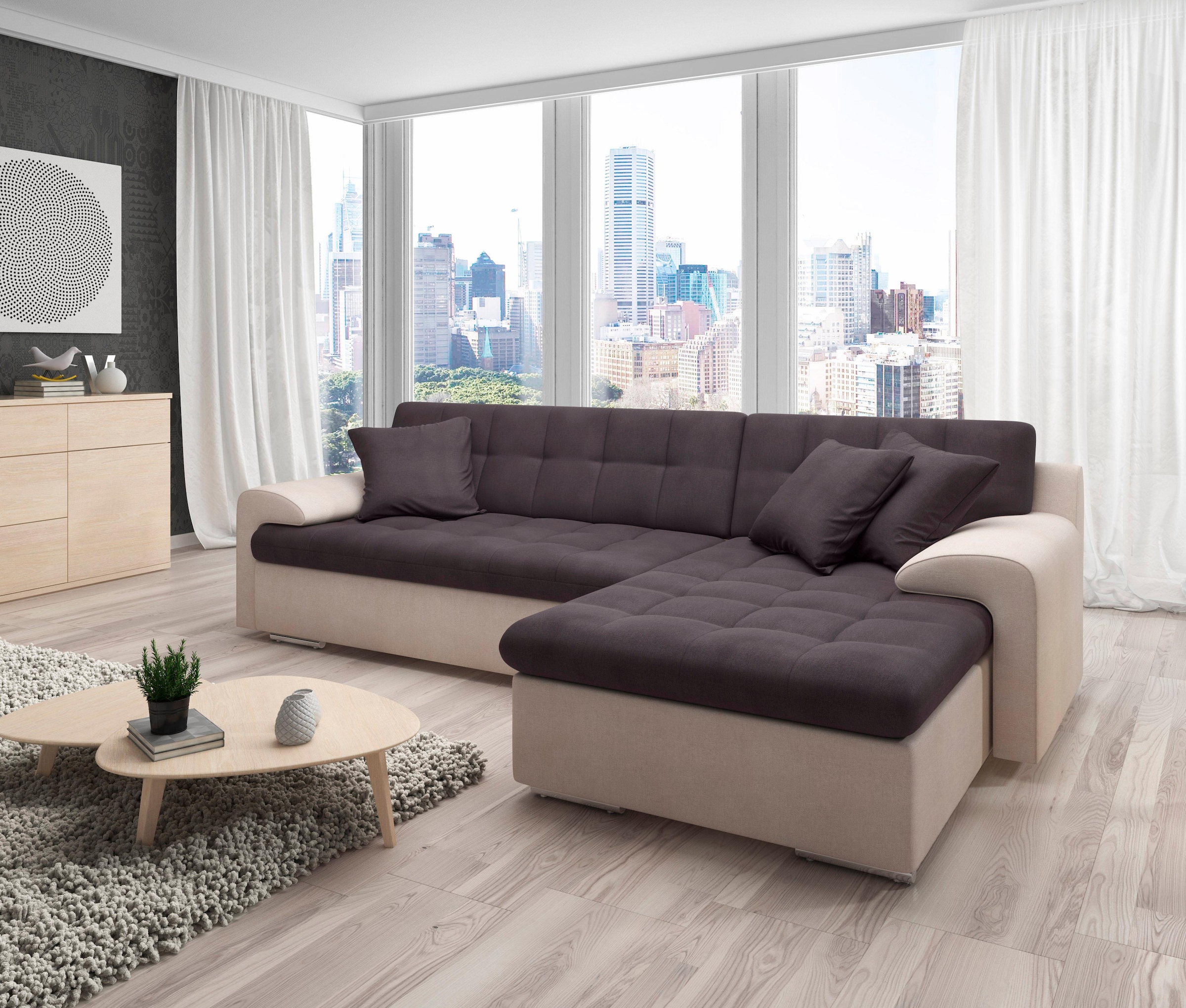 TRENDMANUFAKTUR Ecksofa »Rave II, L-Form«, wahlweise mit Bettfunktion