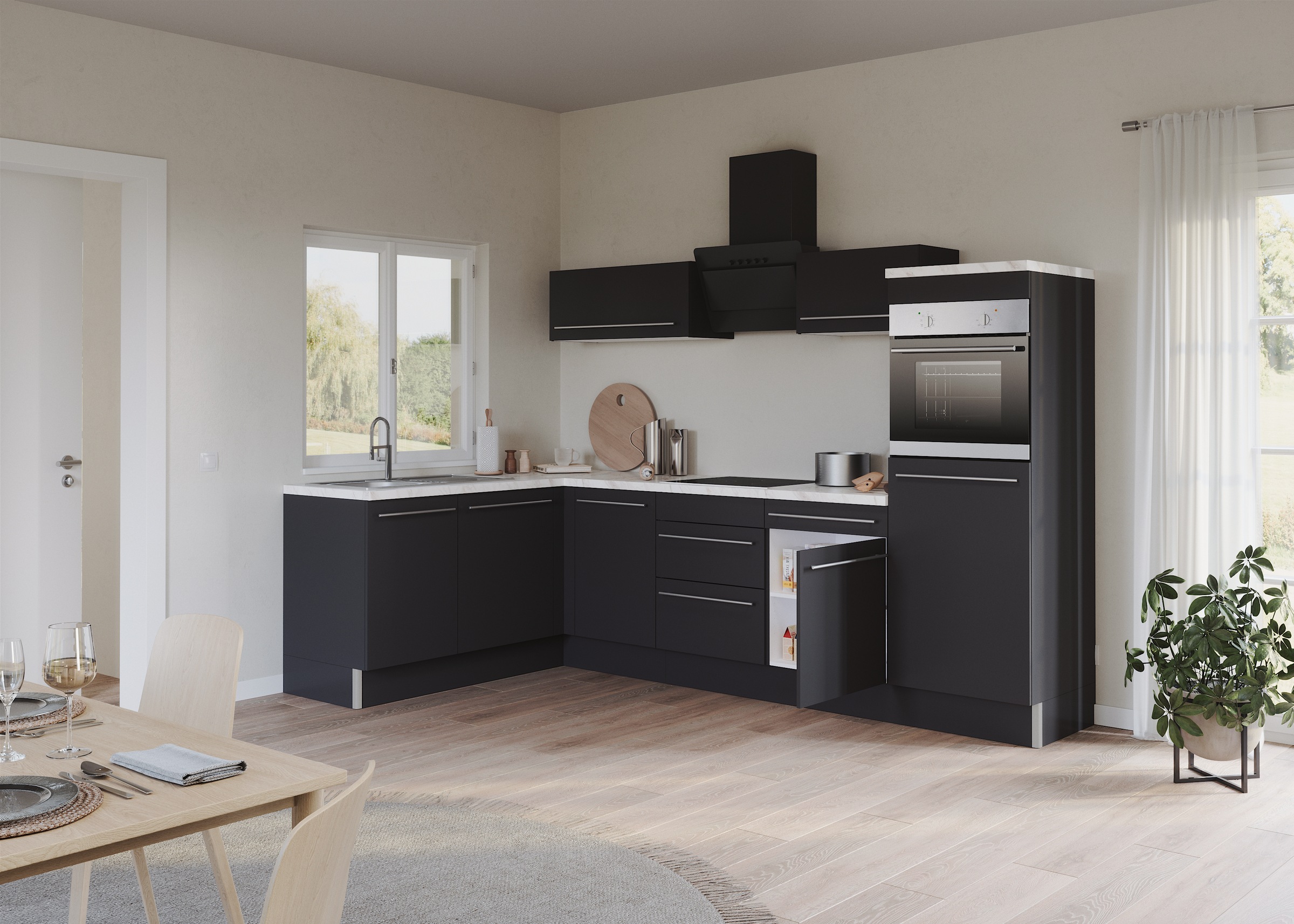 KOCHSTATION Küche "KS-Bern2" Stellmaße 295 x 175 cm, wahlweise mit E-Geräten