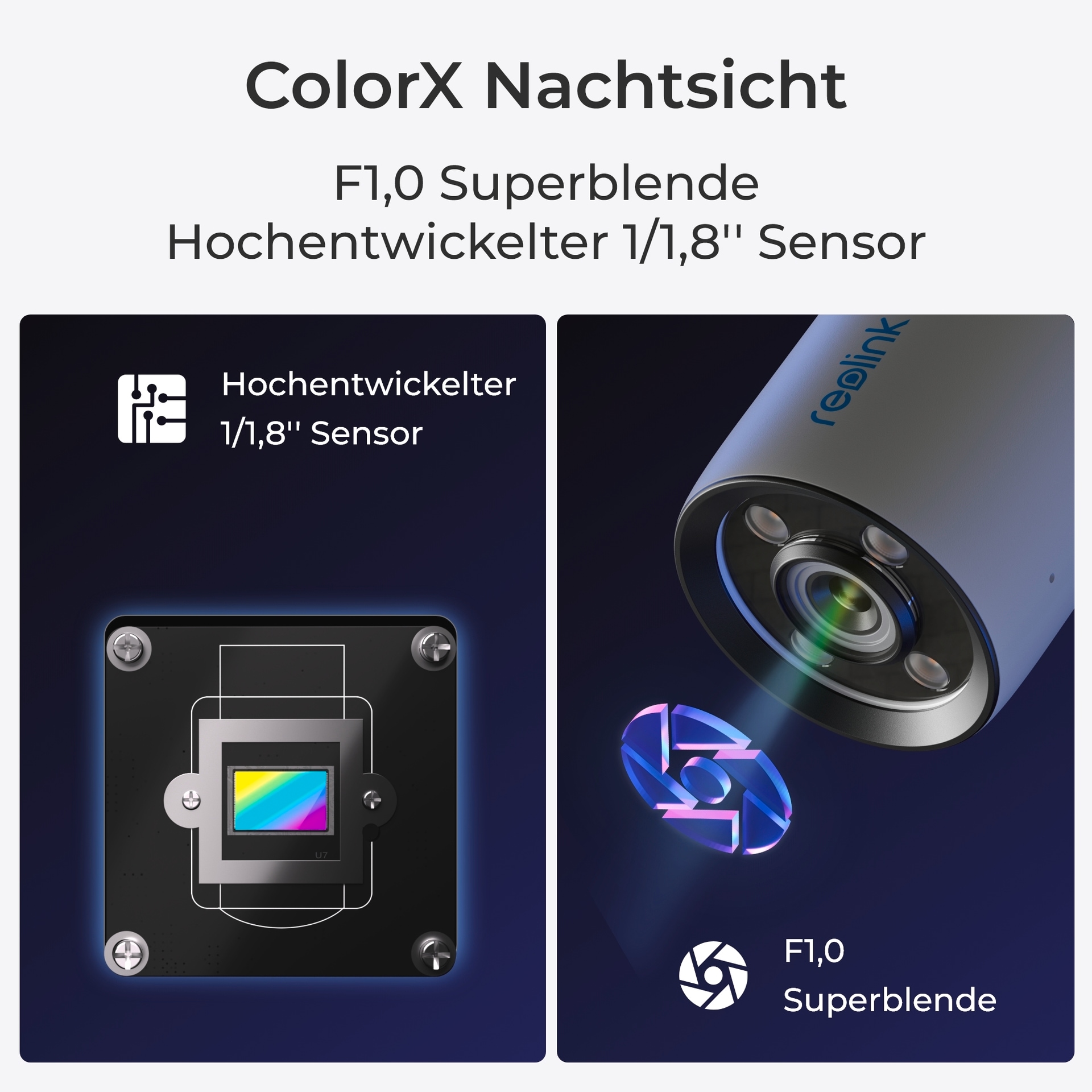 Reolink Überwachungskamera »ColorX Series P320X - 4MP Aussenkamera«, Aussenbereich, Echtfarben-Nachtsicht, PoE, 3000K einstellbares Warmlicht