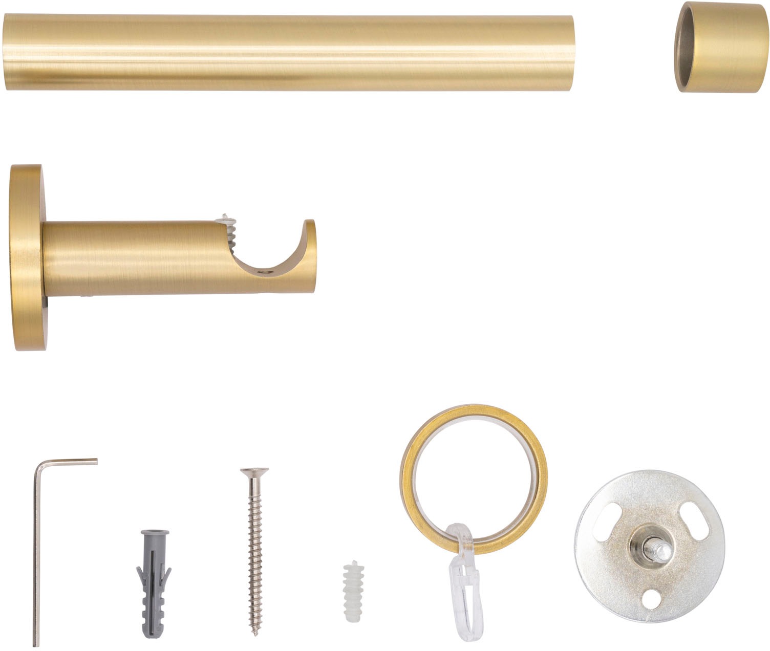 mydeco Gardinenstange »20mm Cap Wandträger 6,5 cm«, 1 läufig-läufig, Fixmass