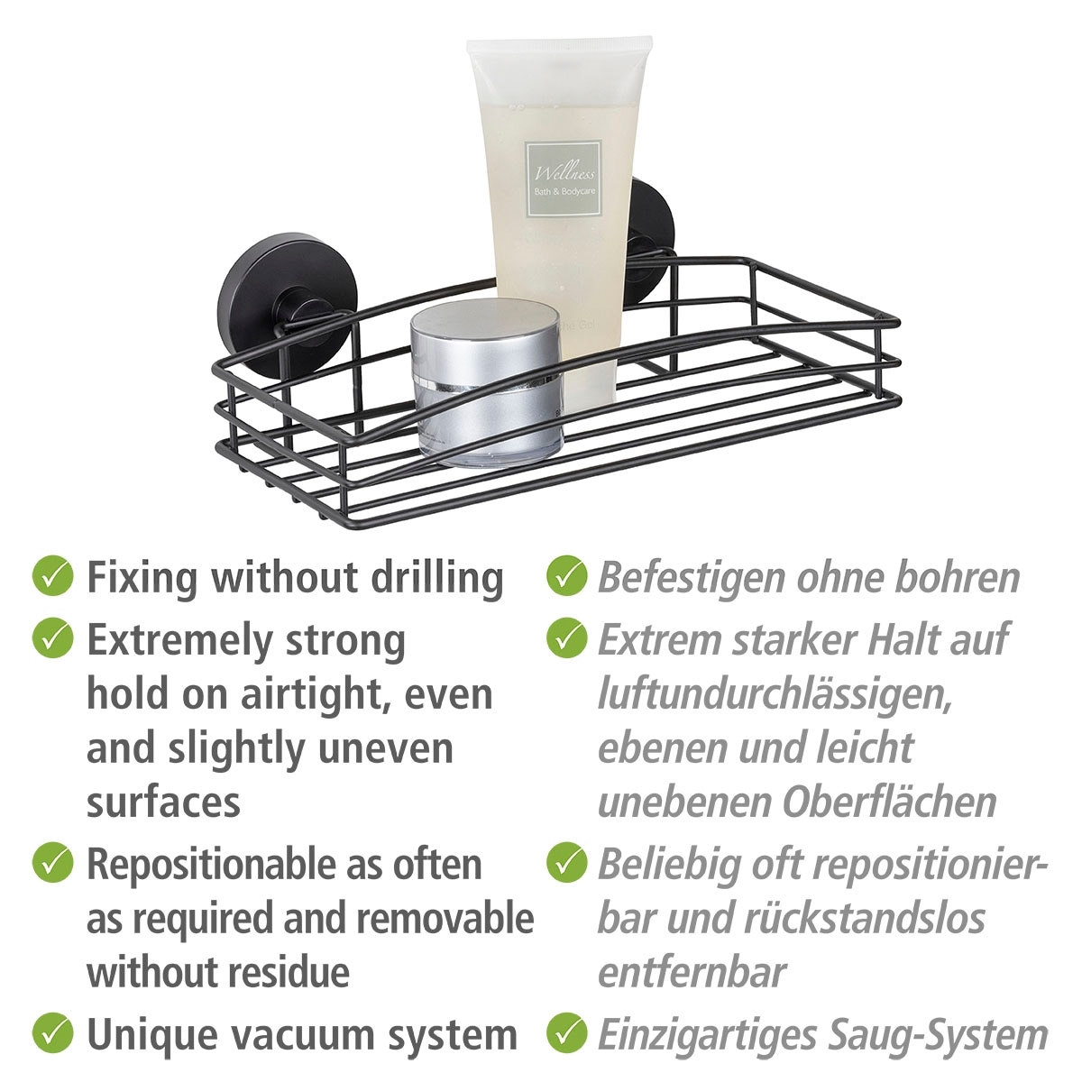 WENKO Duschablage »Vacuum-Loc«, 1 Ablage