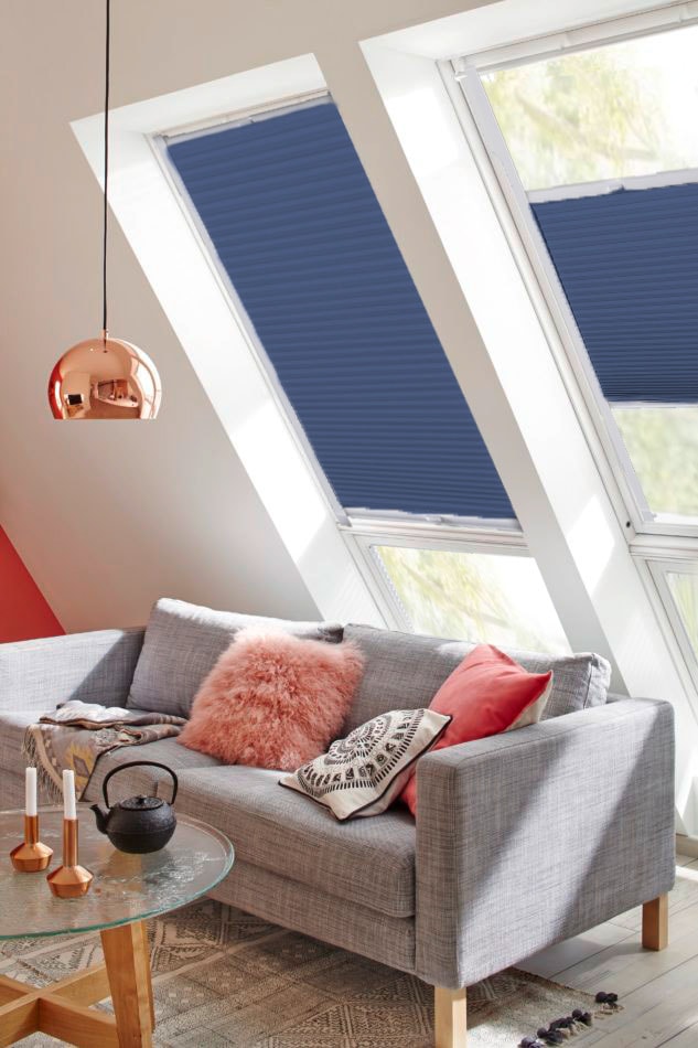 sunlines Dachfensterplissee "StartUp Style Honeycomb VD" abdunkelnd verspannt mit Führungsschienen