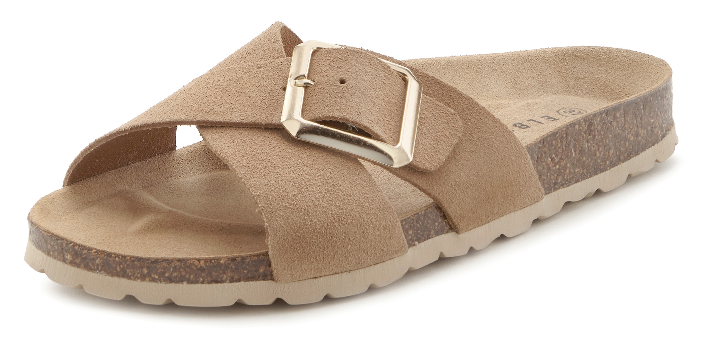 Elbsand Pantolette »Mule, Sandale, offener Schuh«, Sommerschuh aus hochwertigem Leder mit weichem Komfortkorkfussbett