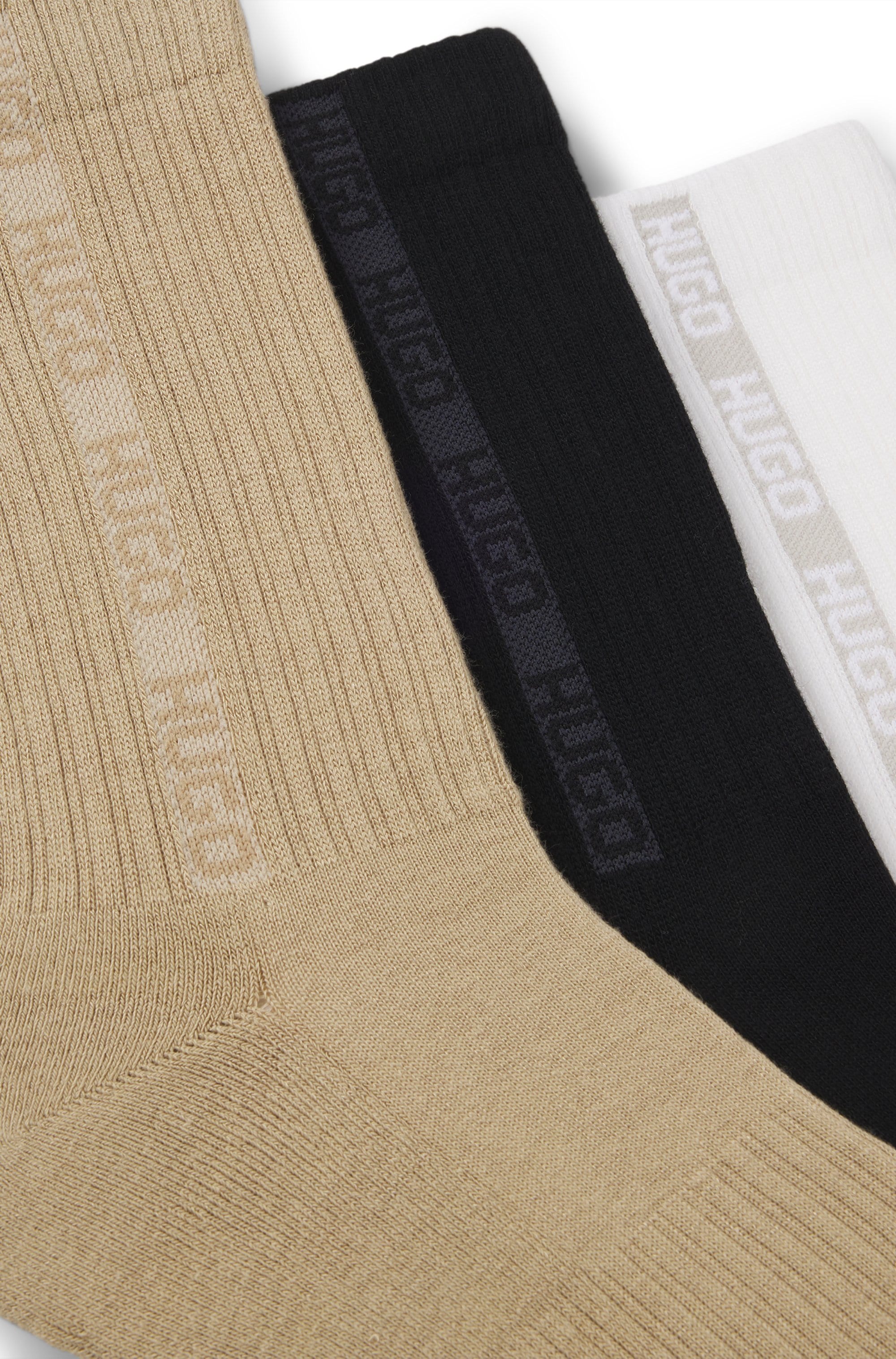 HUGO Underwear Basicsocken »3P QS RIB TAPE MD«, mit Rippdetails