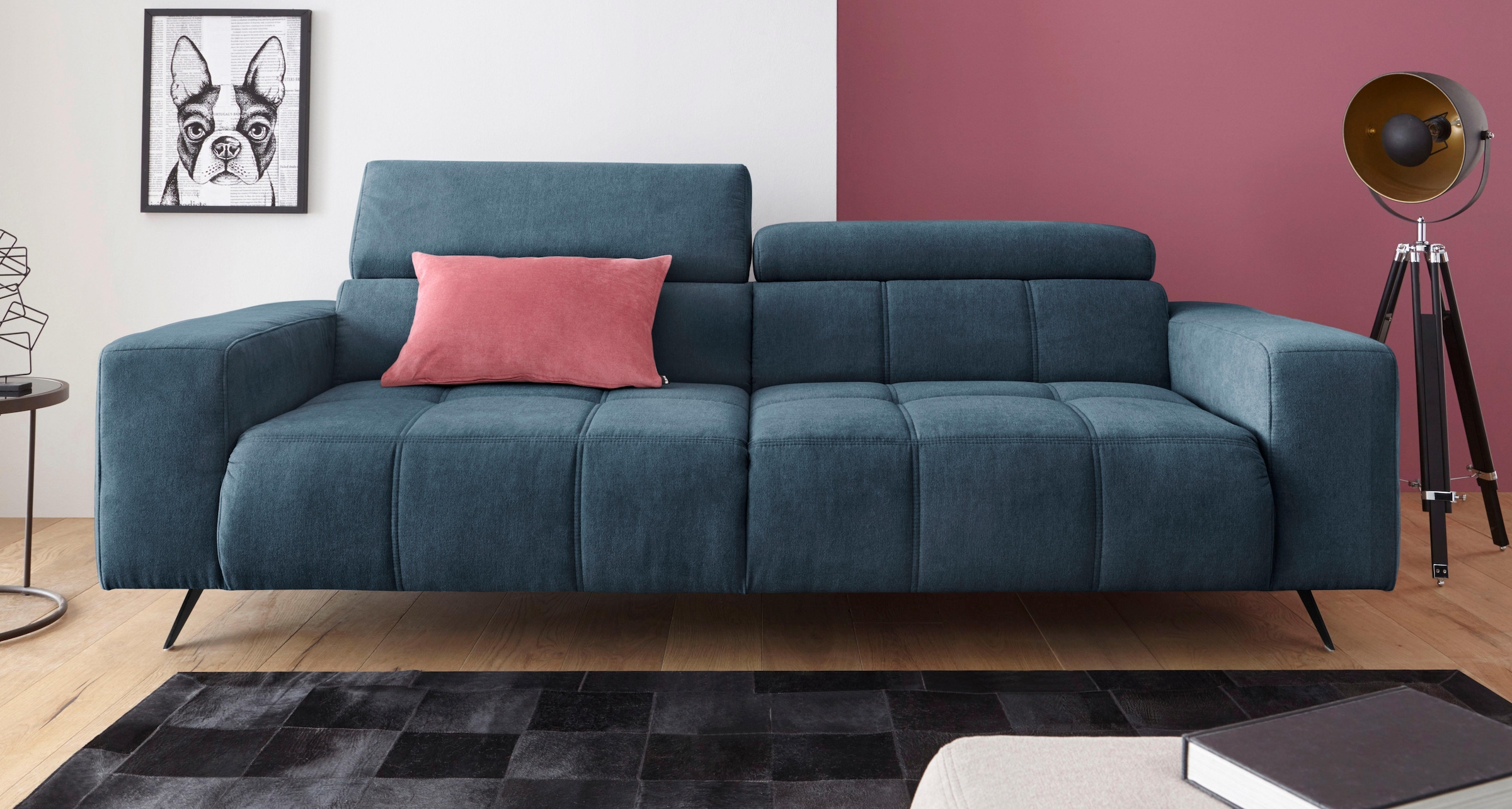 DOMO collection 2-Sitzer »Trento, mit Kufenfuss oder Einzelfuss«, wahlweise mit Kopfteilverstellung und in zwei Grössen erhältlich