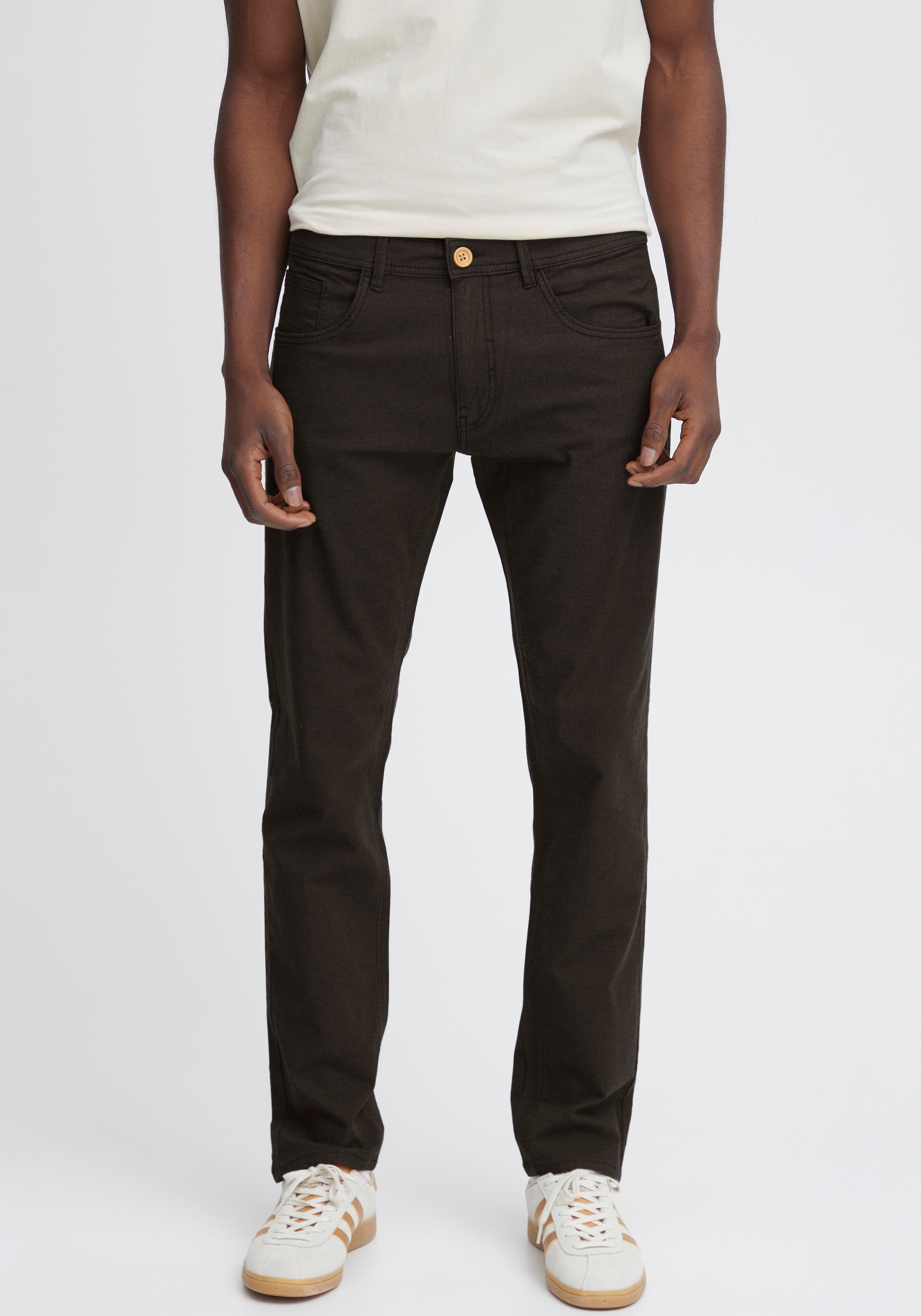 Blend Stoffhose "BHEdford pants" mit Markenlabel, aus Baumwollmischung, Regular Fit, knöchellang