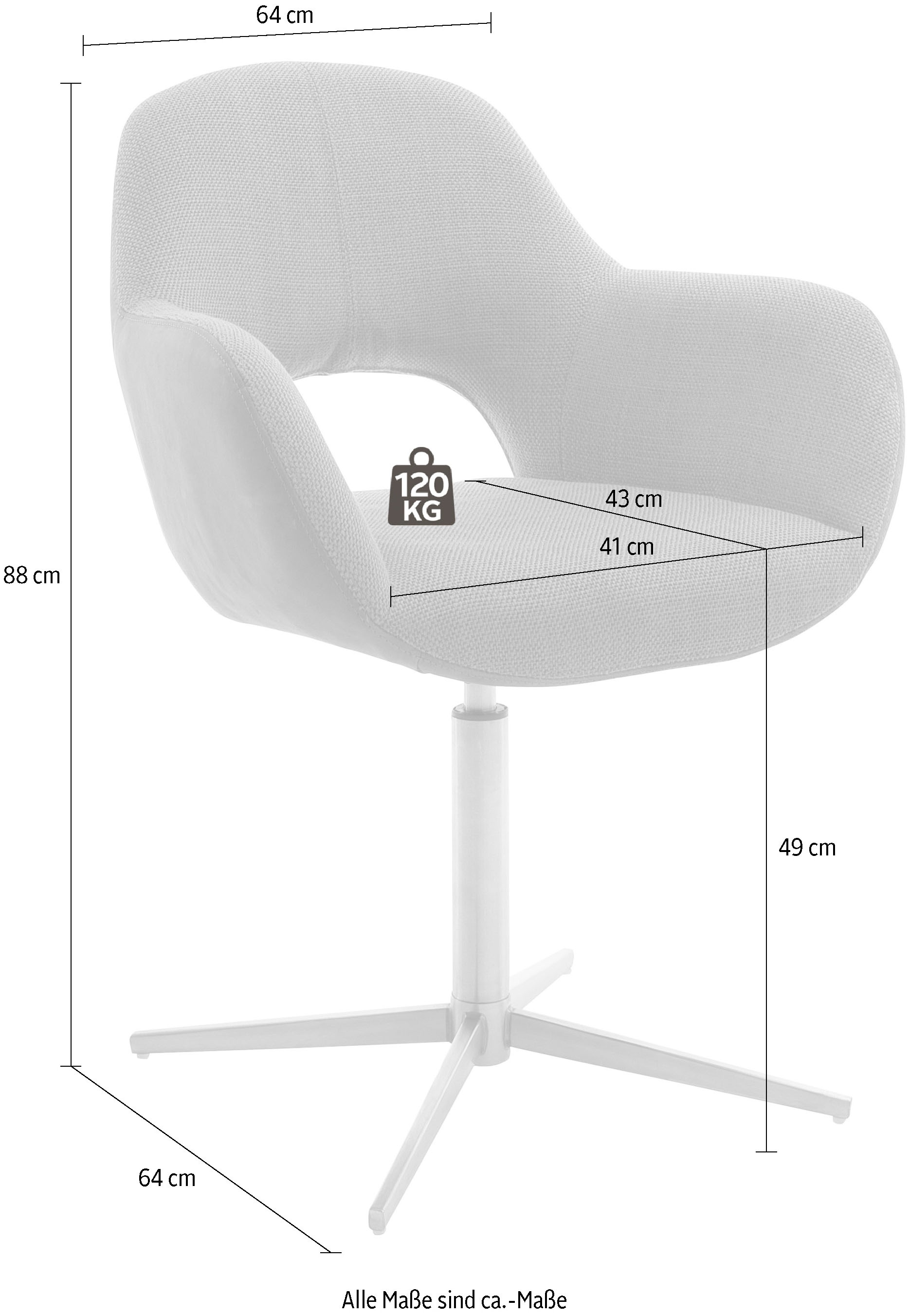 Stuhl »Melrose«, kaufen 360°drehbar MCA 2 furniture online Jelmoli-Versand Nivellierung | mit (Set), St., Esszimmerstuhl