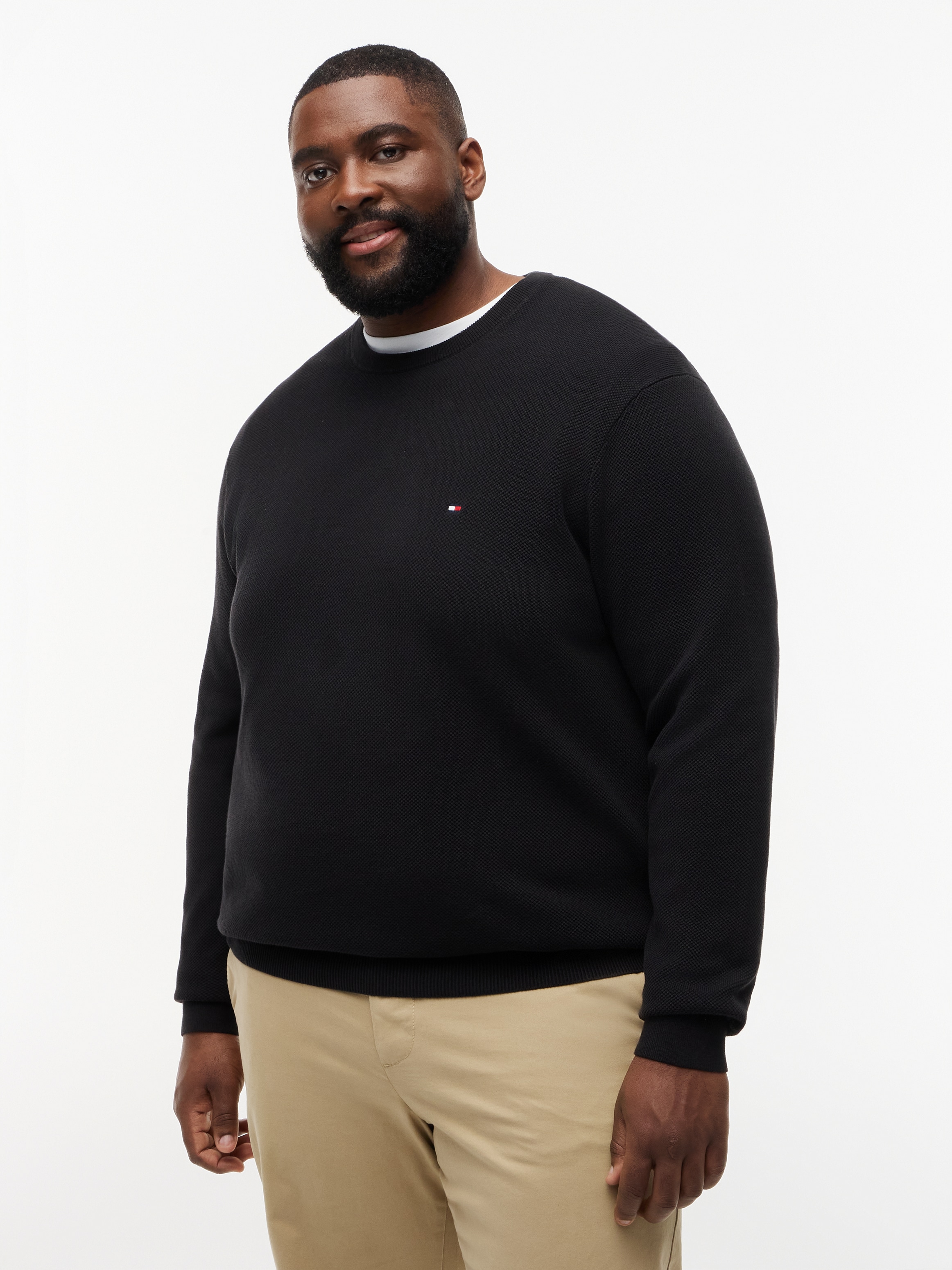 Tommy Hilfiger Big & Tall Rundhalspullover "ESSENTIAL STRUCTURE CREW NECK" Grosse Grössen, regular fit