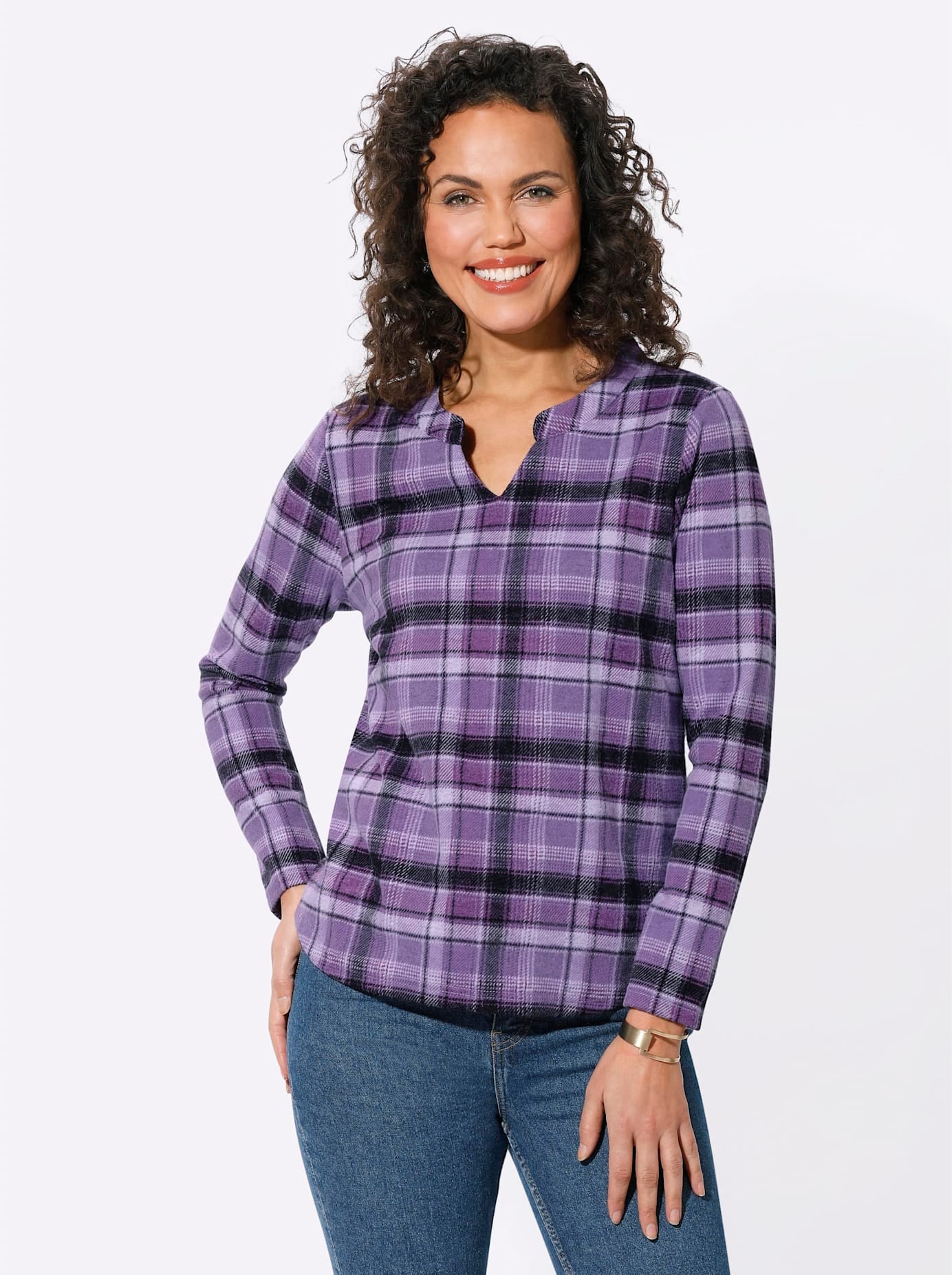 Casual Looks Langarmshirt »Jacquard-Shirt«, (1 tlg.)