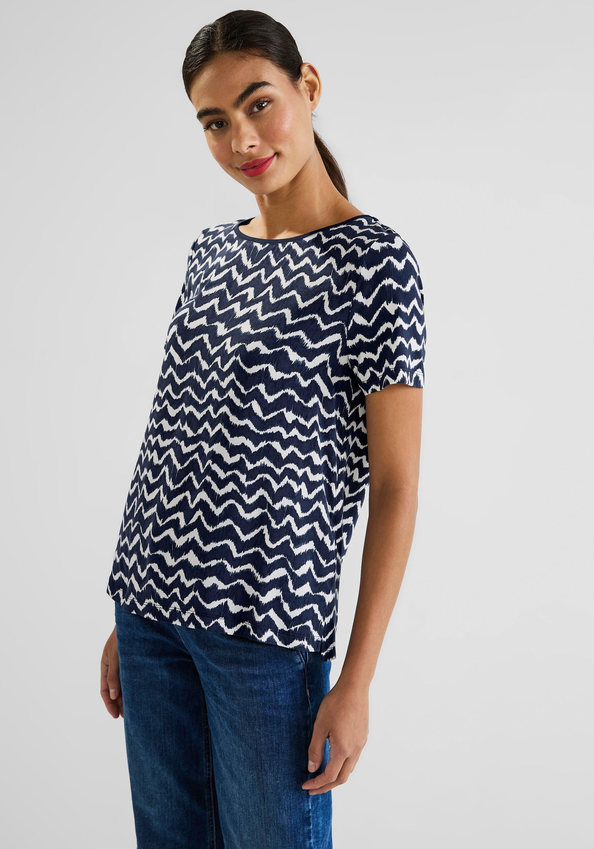 STREET ONE Rundhalsshirt, mit Zick Zack Print kaufen