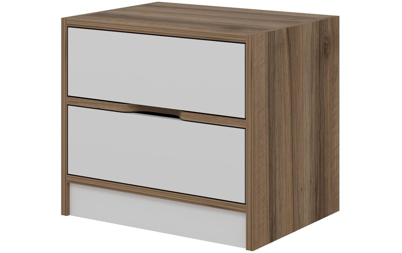Nachttisch »Woody Fashion Elina 54 x 40 x 47 cm, Weiss/Braun«