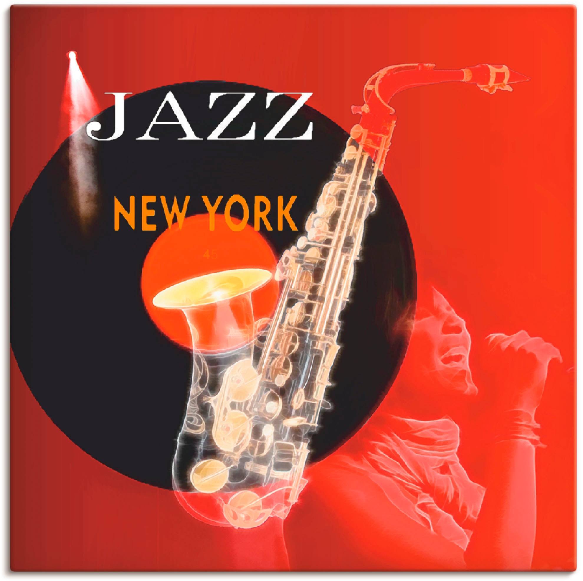 Artland Wandbild "Musik abstrakte Collage" Instrumente 1 Stk. tlg. auf Holzrahmen gespannt