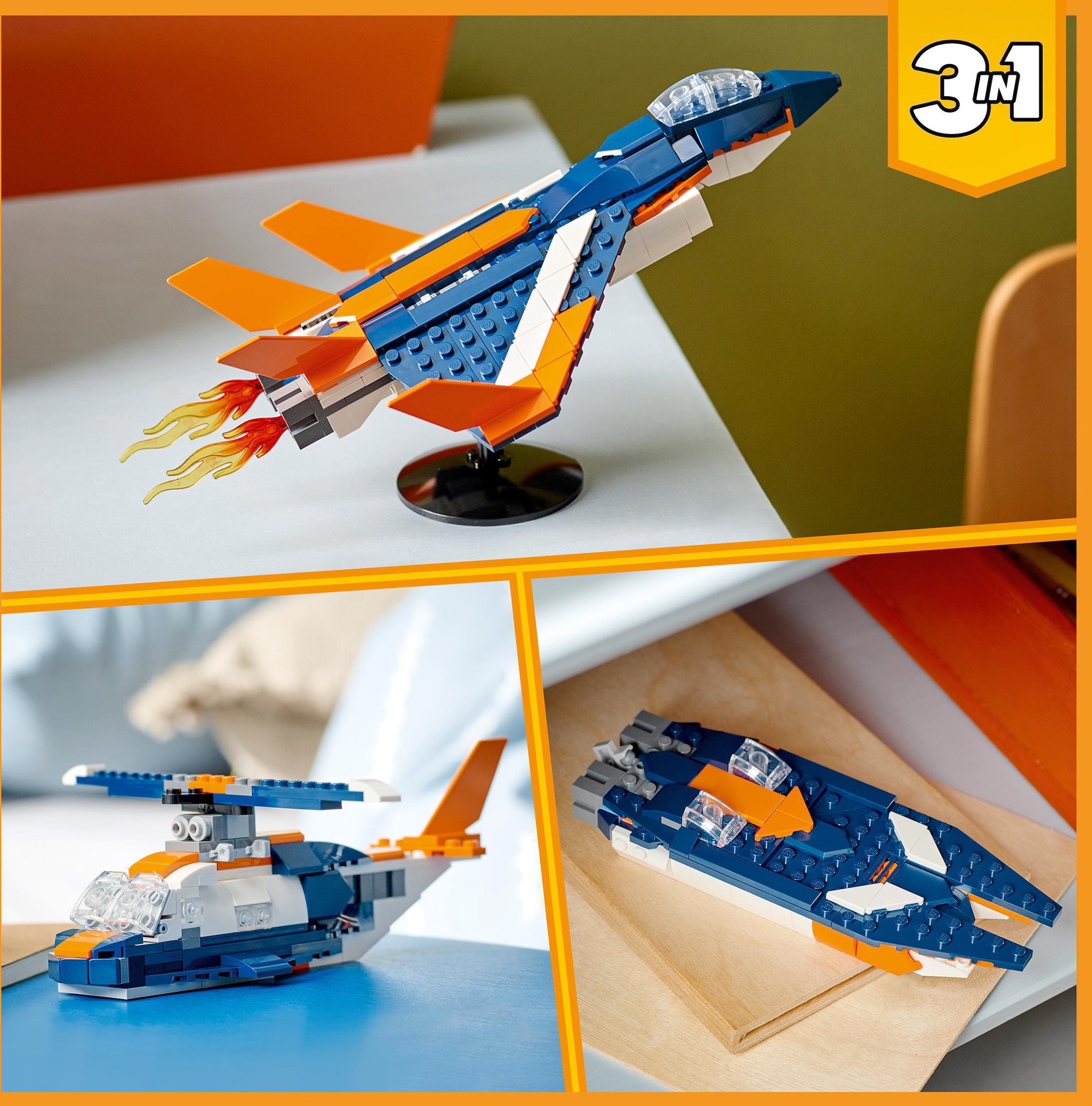 LEGO® Konstruktionsspielsteine »Überschalljet (31126), LEGO® Creator 3in1«, (215 St.), Made in Europe