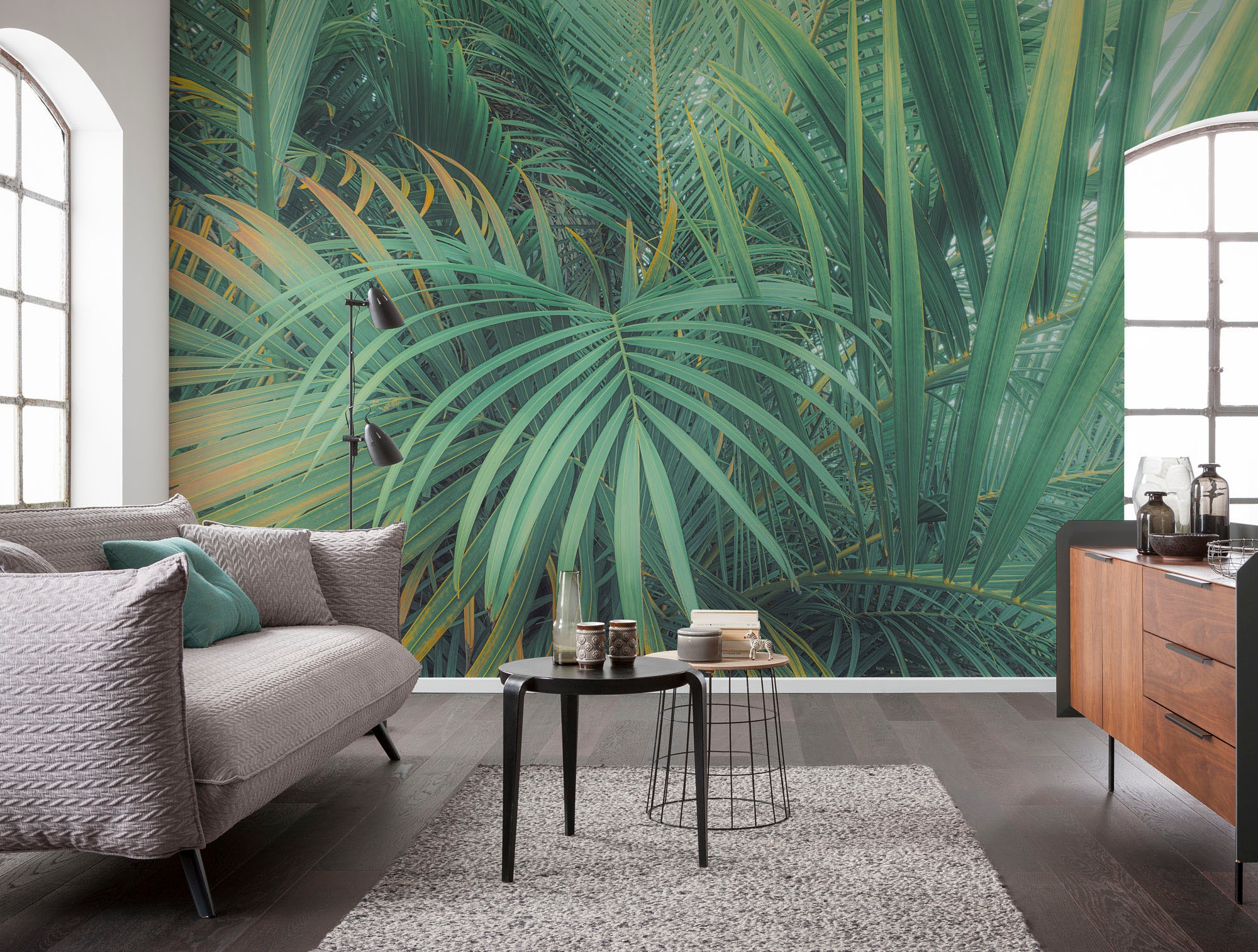 Komar Fototapete »Digitaldruck Vlies - Foggy Fern - Grösse 400 x 250 cm«, bedruckt, Wohnzimmer, Schlafzimmer
