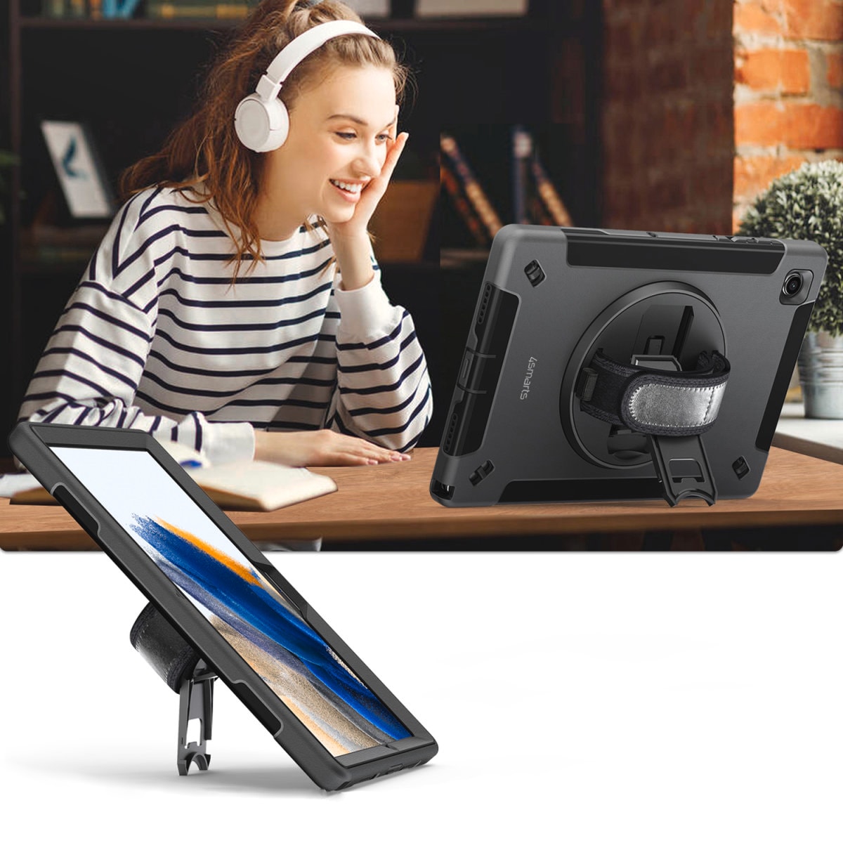 4smarts Tablet-Hülle »Rugged Case Grip für Samsung Galaxy Tab A9«, Backcover, Schutzhülle, Schutz, Sturzschutz, stossfest