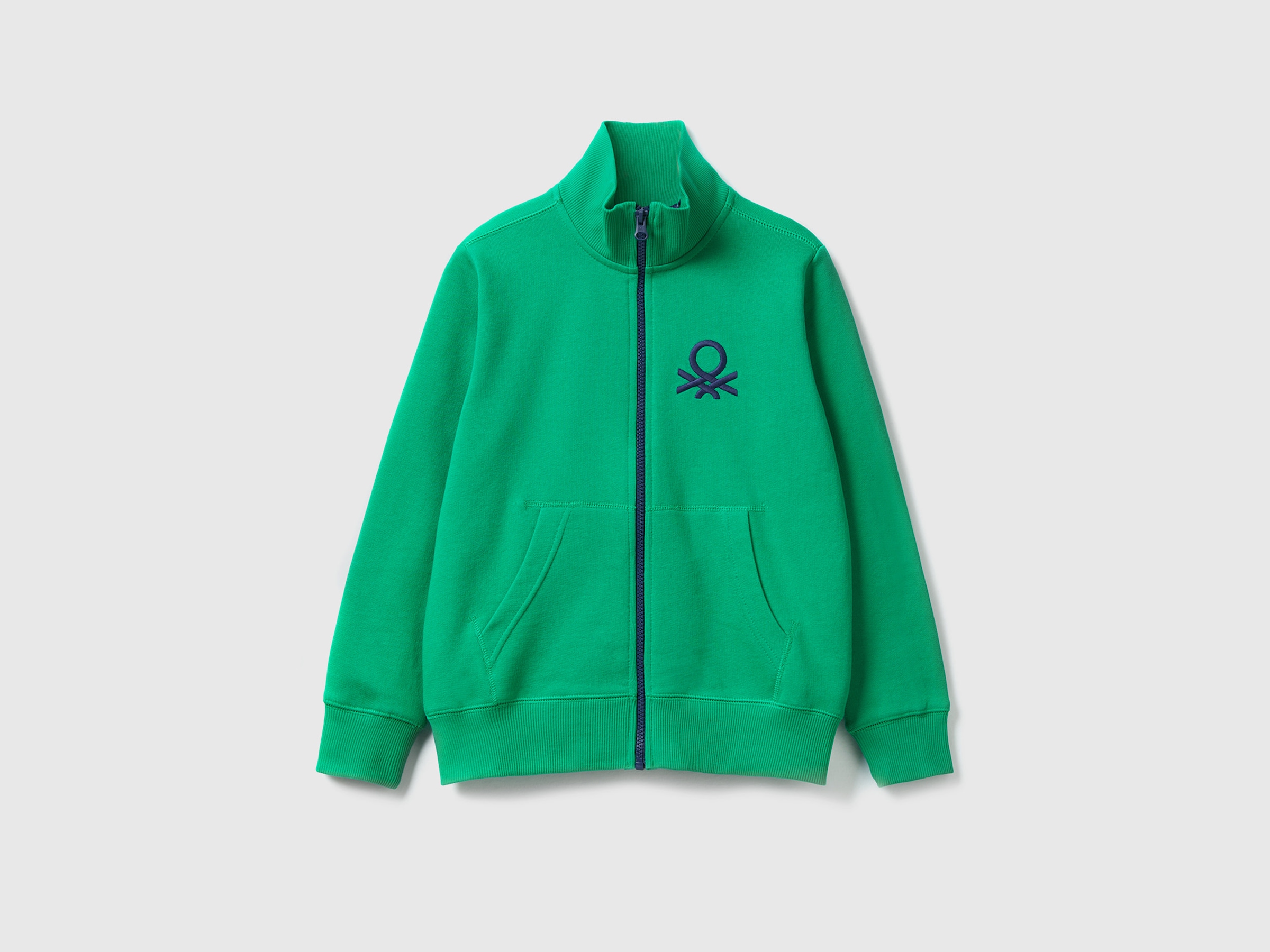 United Colors of Benetton Sweatjacke, mit Logo-Stickerei an der Brust