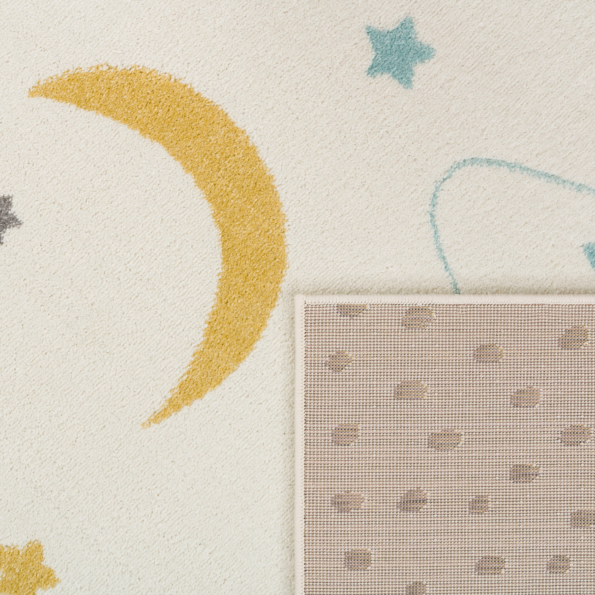 Paco Home Kinderteppich »Nino 886«, rechteckig, 13 mm Höhe, Kurzflor, Spielteppich, Motiv Berge & Sterne, Pastell-Farben