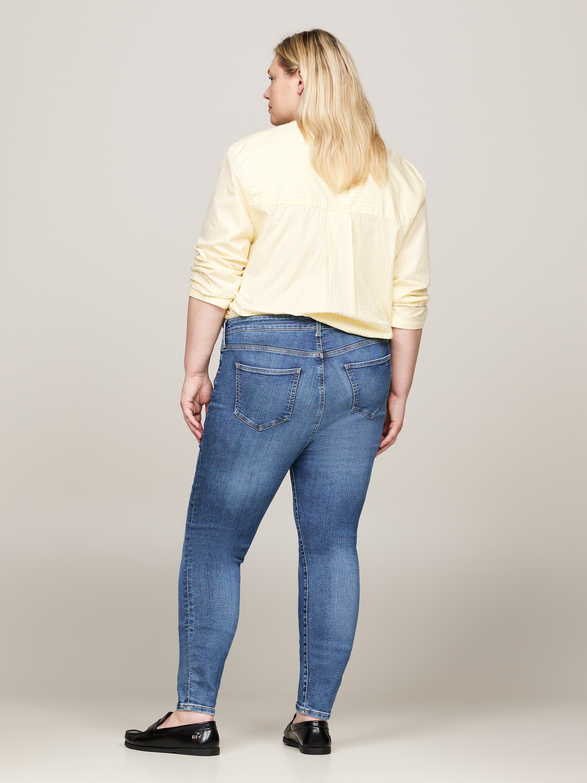 Tommy Hilfiger Curve Skinny-fit-Jeans »CRV HARLEM U SKINNY HW«, Grosse Grössen in Stoned Washed Optik