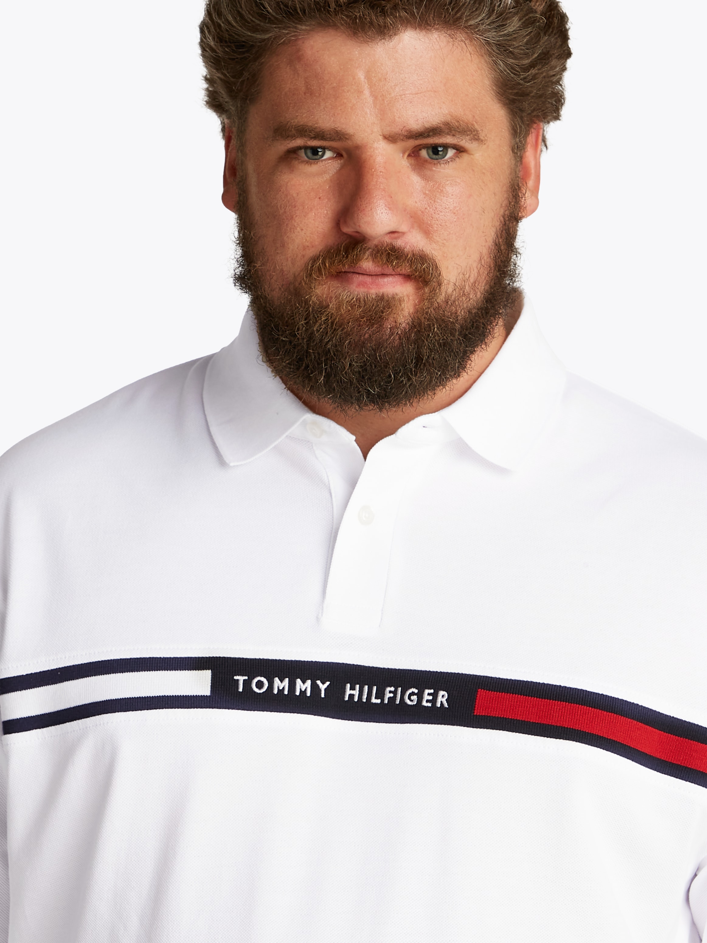 Tommy Hilfiger Big & Tall Poloshirt »BT-HILFIGER CHEST INSERT REG -B«, in Grossen Grössen, Logostickerei