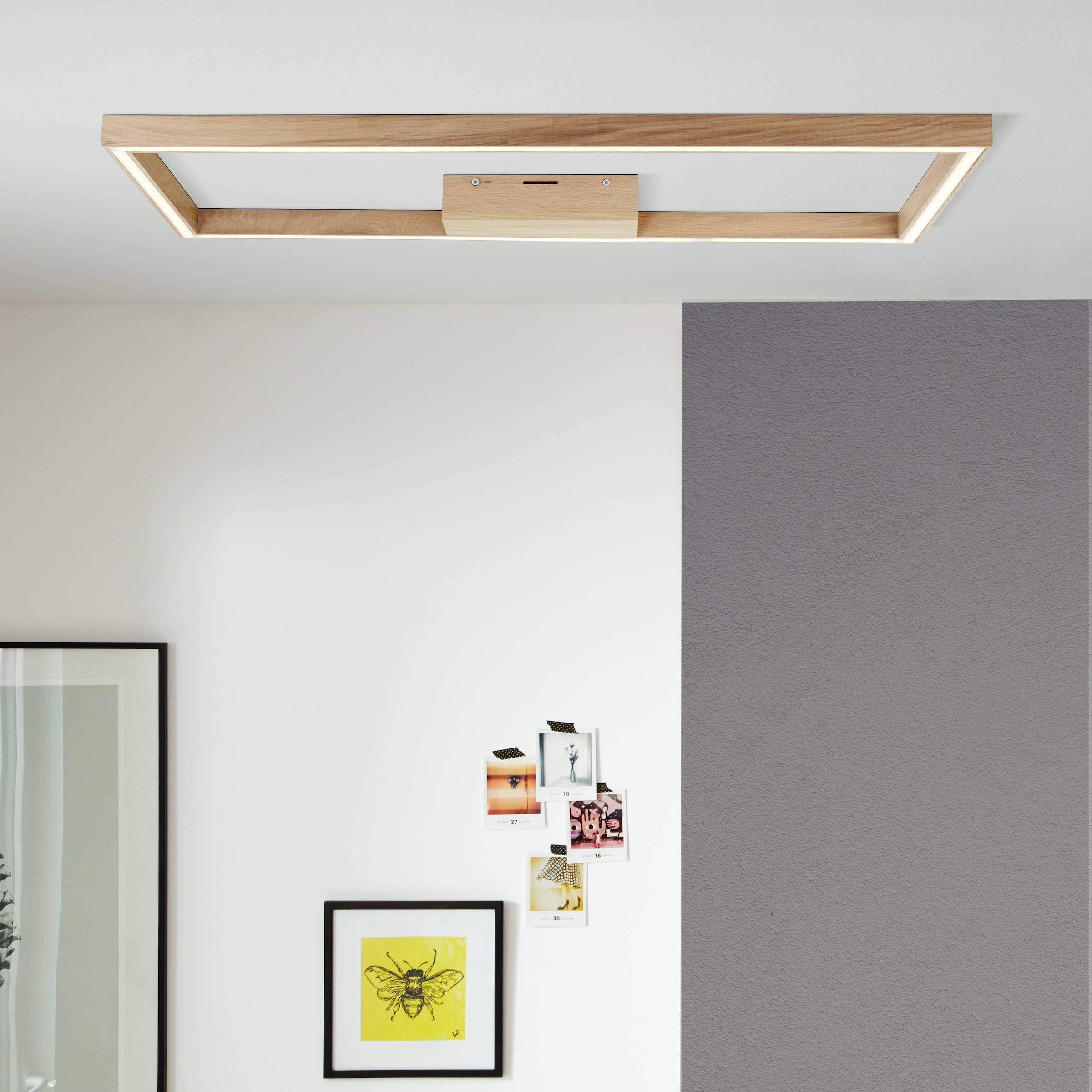 Brilliant LED Deckenleuchte »Delgrosso«, 1 flammig, Leuchtmittel LED-Modul | LED fest integriert, 83 x 38 cm, 2600 lm, warmweisses Licht, Holz/Kunststoff, eiche geölt