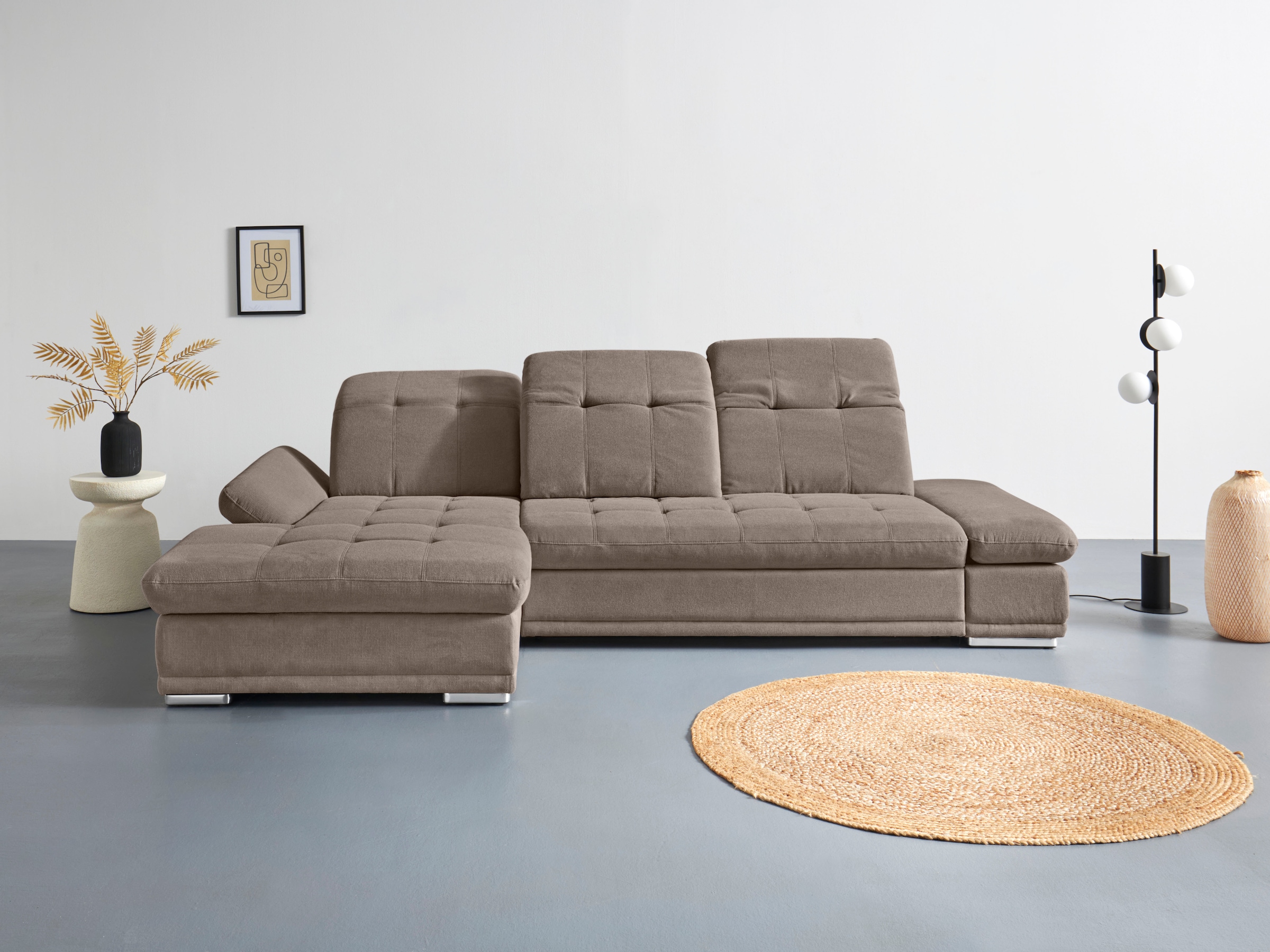 COTTA Ecksofa "Holiday L-Form mit Sitztiefen-, Armteil- und Kopfteilverstellung" wahlweise mit Bettfunktion & Bettkasten