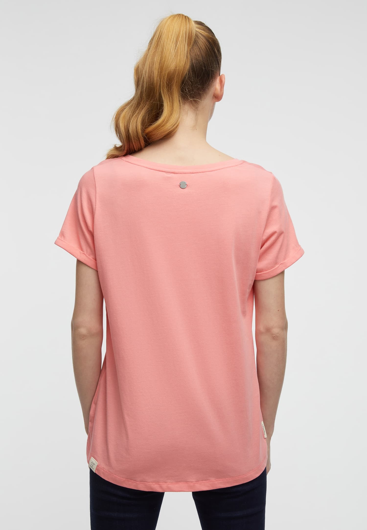 Ragwear Kurzarmshirt »FLLORAH COMFY GOTS«, Basic Shirt mit Zierknöpfen und Logostickerei