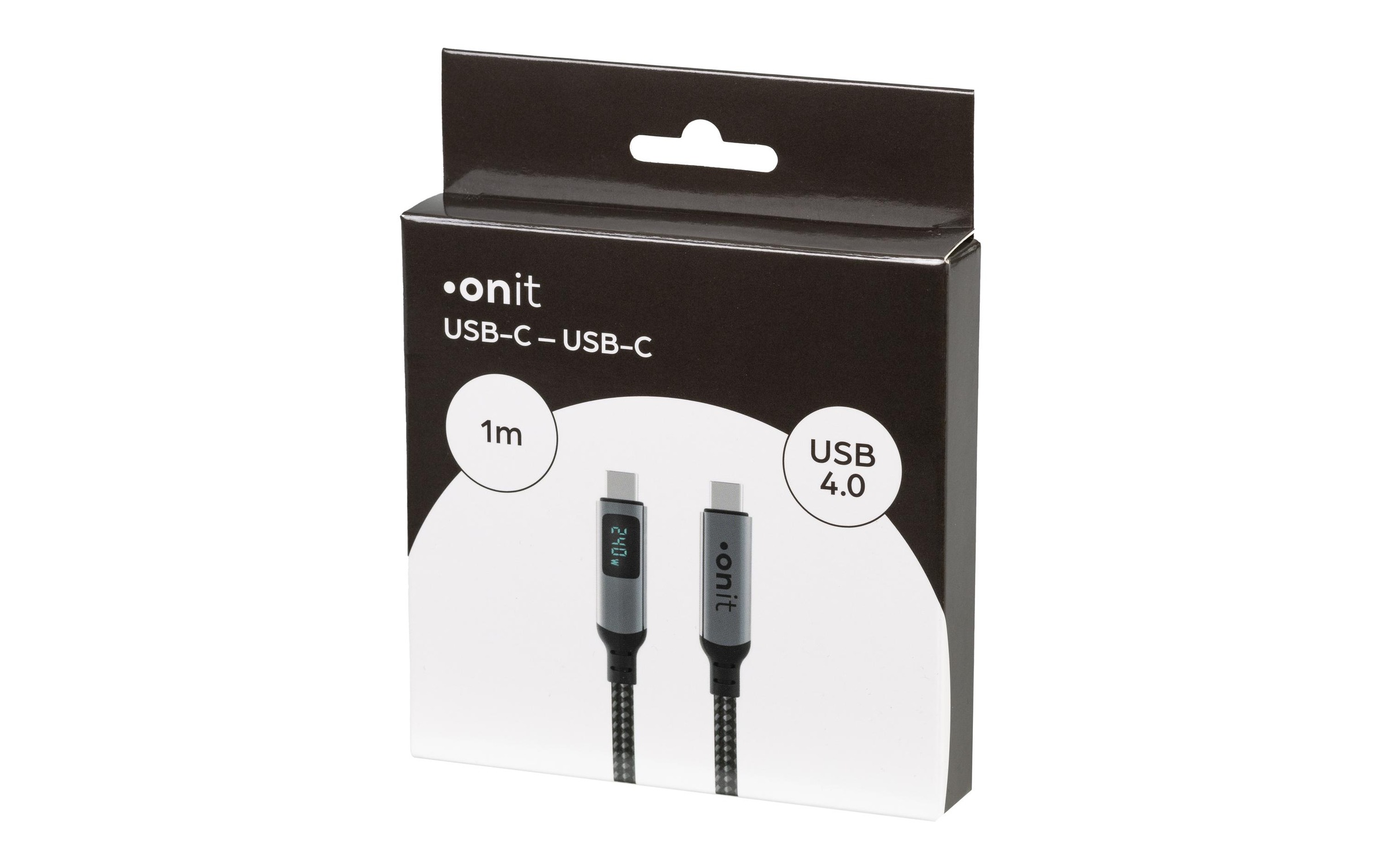 onit USB-Kabel »Premium LED USB C - USB C 1 m, Grau/Schwarz«