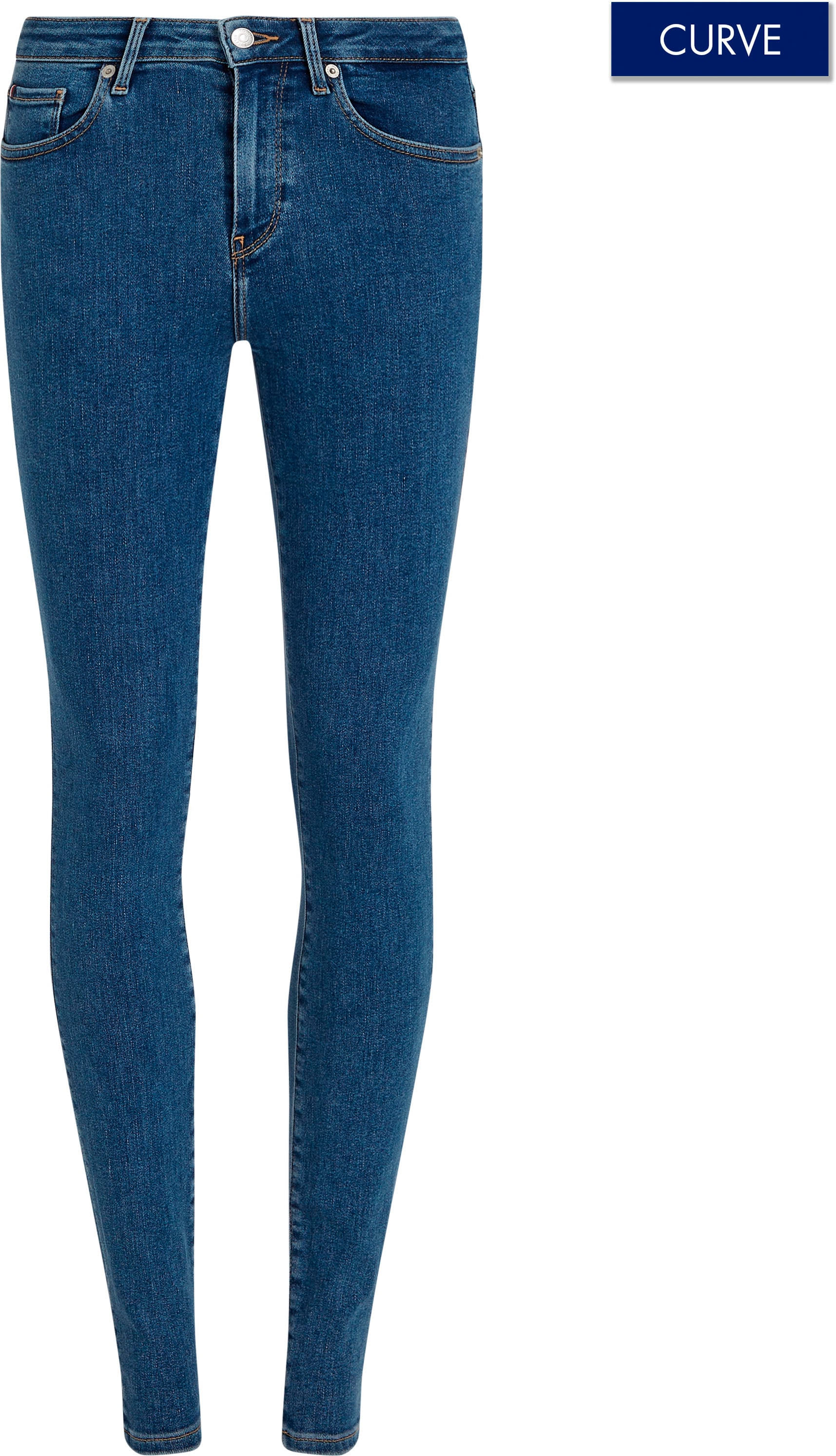 Tommy Hilfiger Curve Skinny-fit-Jeans »CRV HARLEM U SKINNY HW«, Grosse Grössen in Stoned Washed Optik