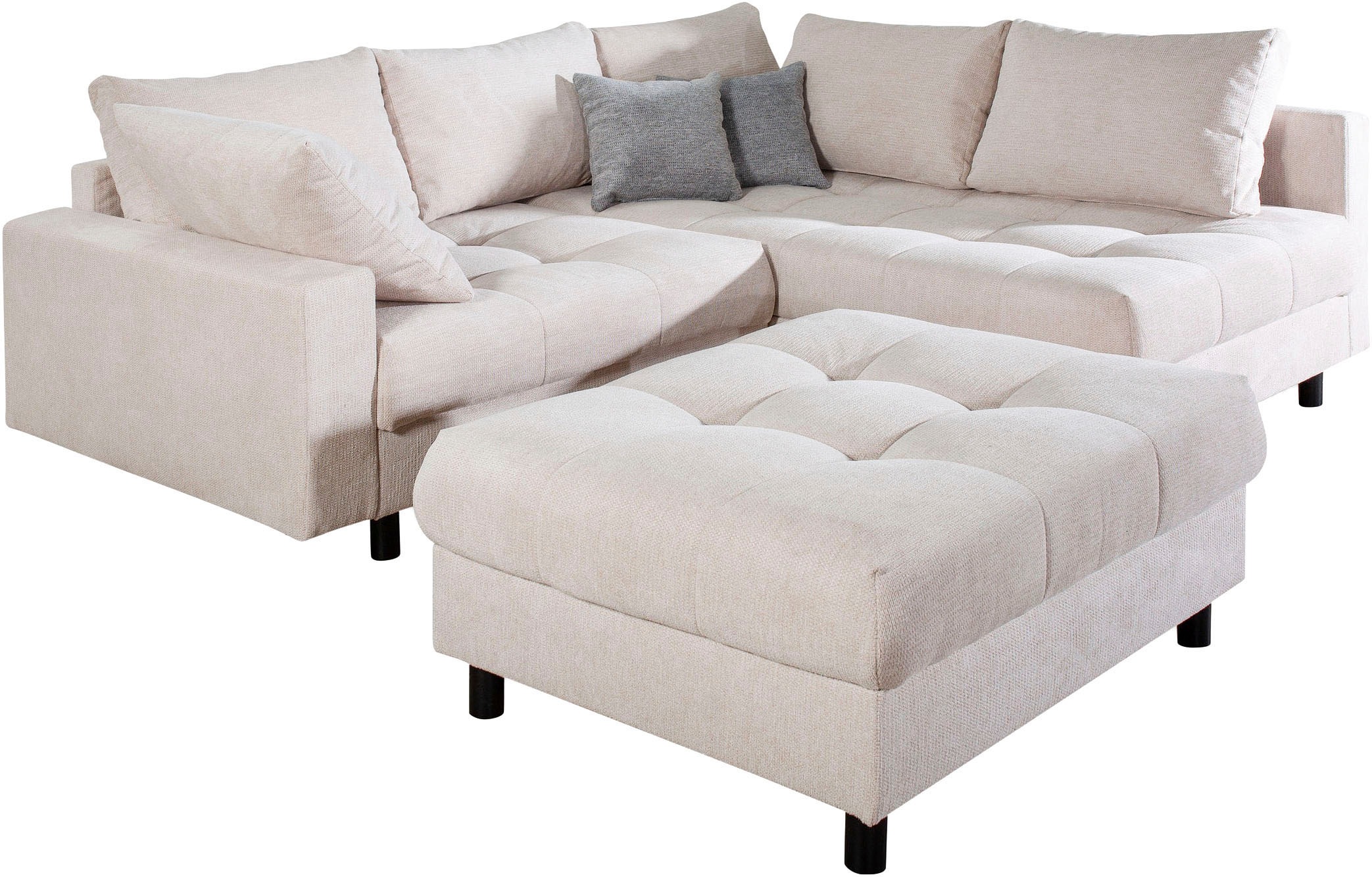 Home affaire Ecksofa »Toni L-Form«, Ottomane beidseitig montierbar, Federkern-Polsterung