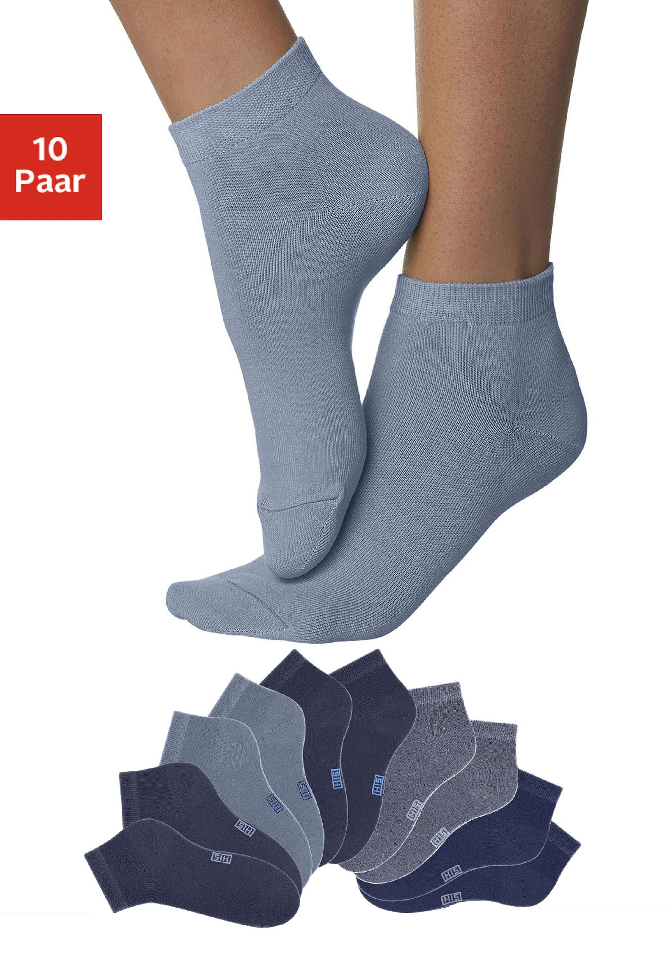 H.I.S Kurzsocken, (Set, 10 Paar), online kaufen mit Spitze und Schweiz verstärkter Jelmoli-Versand bei Ferse