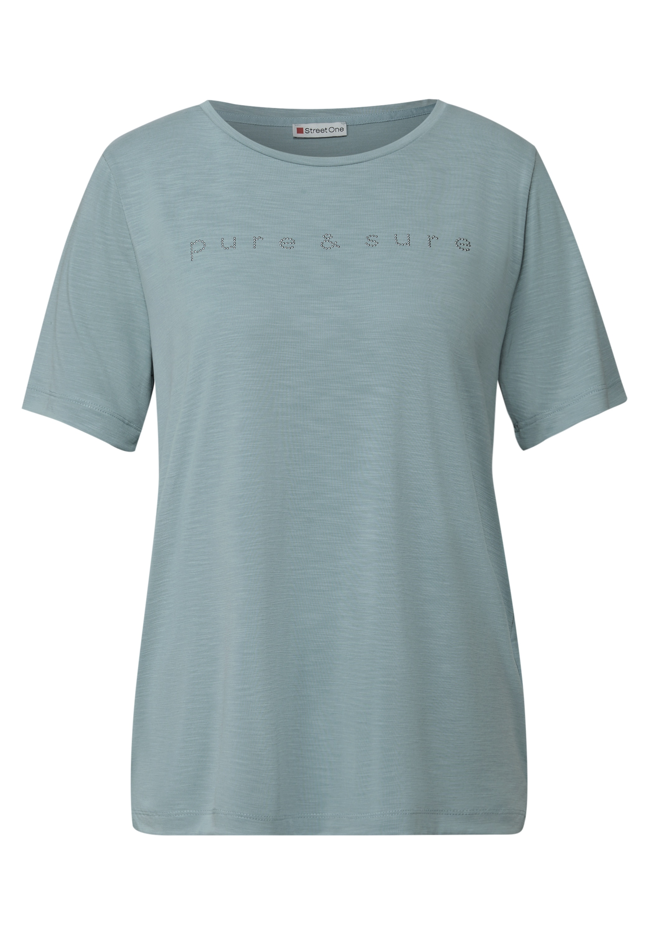 STREET ONE T-Shirt, mit Wording und Schmucksteinen