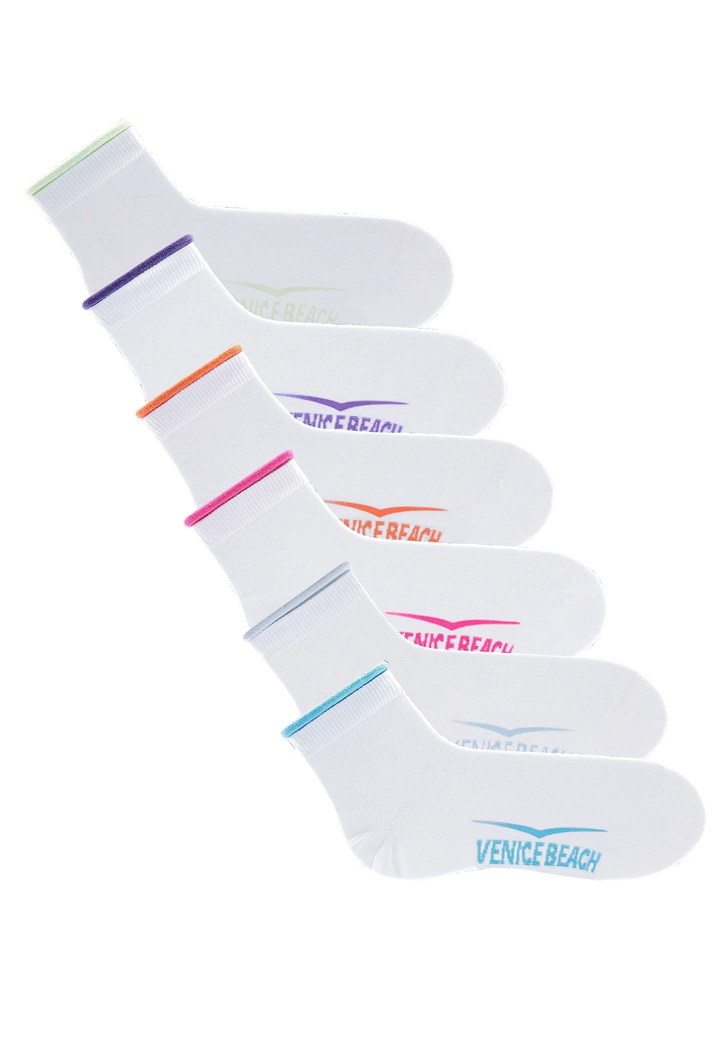 Venice Beach Kurzsocken, (Set, 6 Paar), mit druckfreiem Bündchen