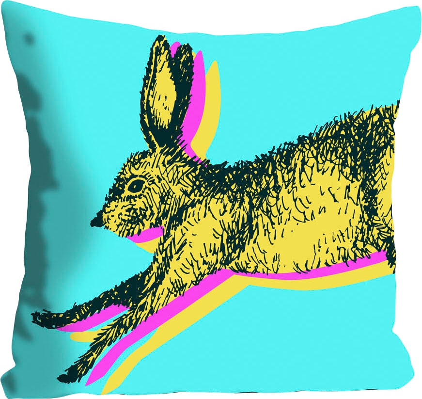 queence Dekokissen »Funny Bunny«, (1 St.), mit einem funkigen Hasen, Kissenhülle  ohne Füllung, 1 Stück online shoppen | Jelmoli-Versand