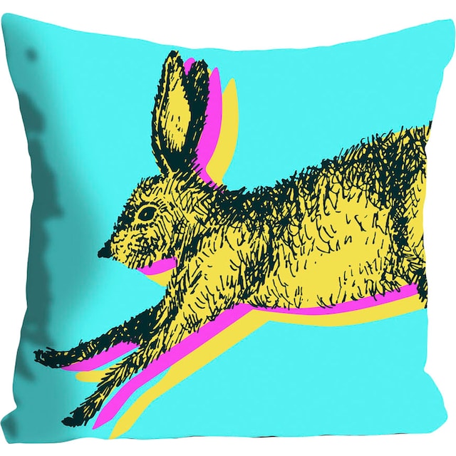 queence Dekokissen »Funny Bunny«, (1 St.), mit einem funkigen Hasen, Kissenhülle  ohne Füllung, 1 Stück online shoppen | Jelmoli-Versand