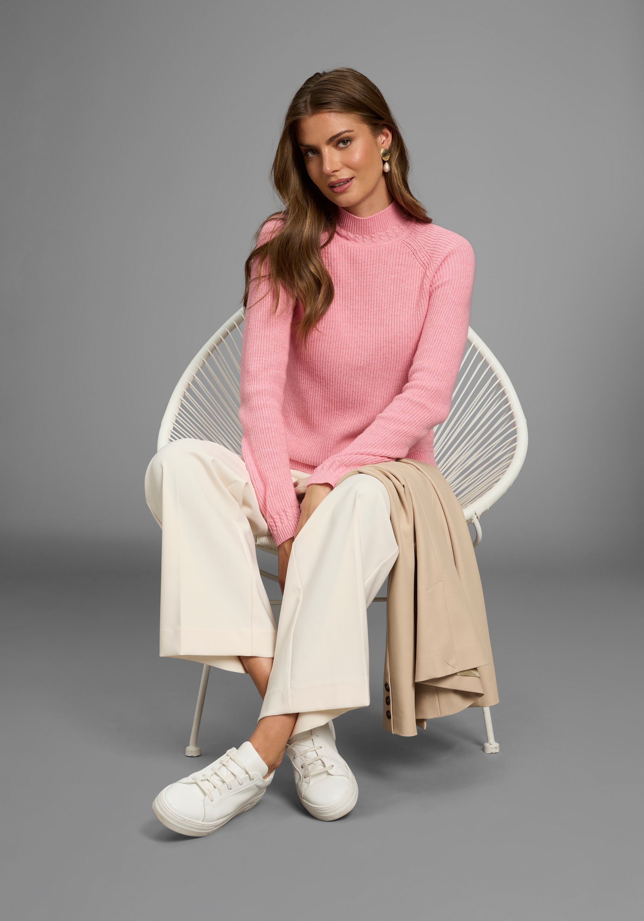 HECHTER PARIS Strickpullover, mit Zopfmuster - NEUE KOLLEKTION