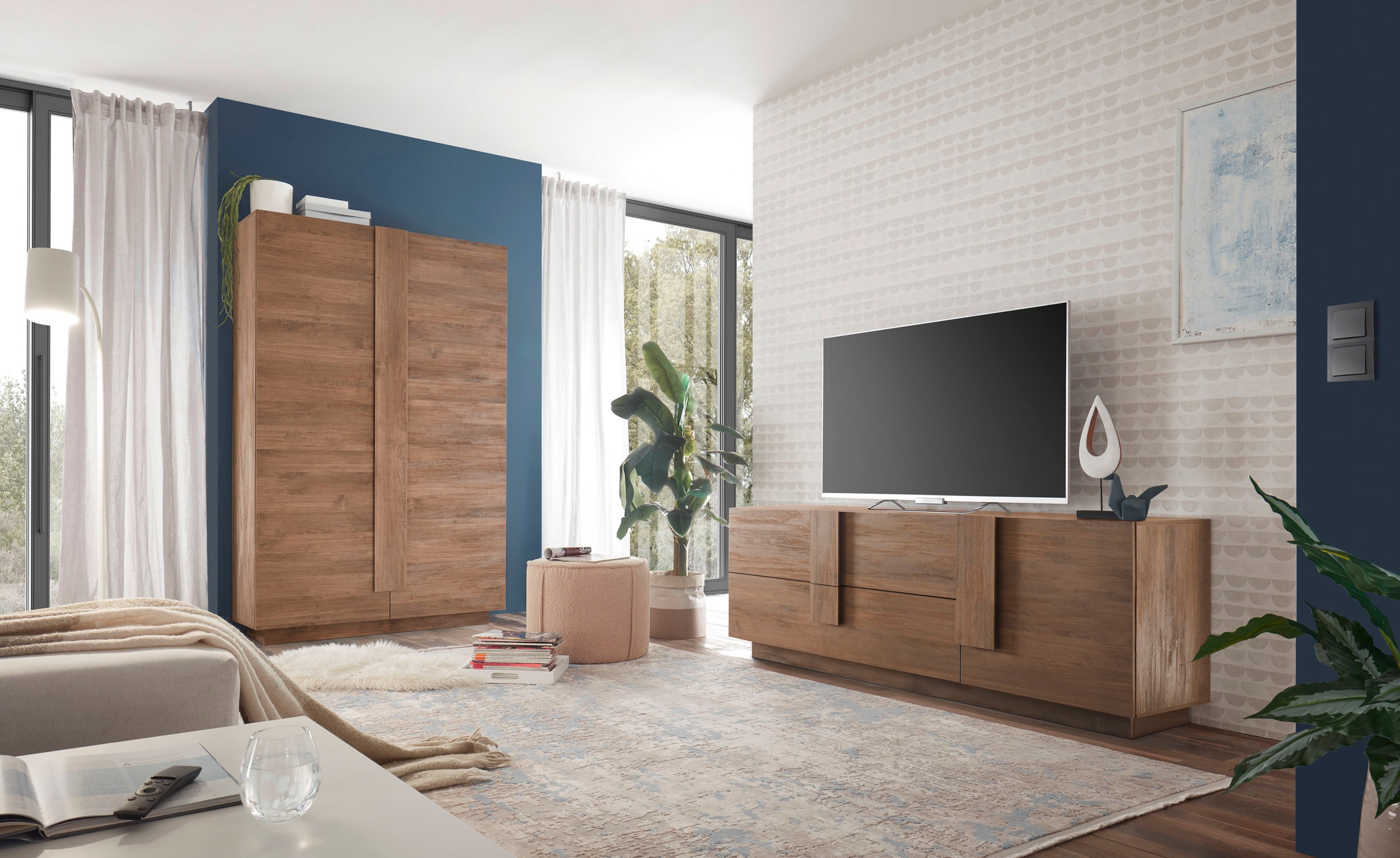 INOSIGN Lowboard »Jupiter, TV-Bank«, Breite 181 cm mit 2 Schubkästen