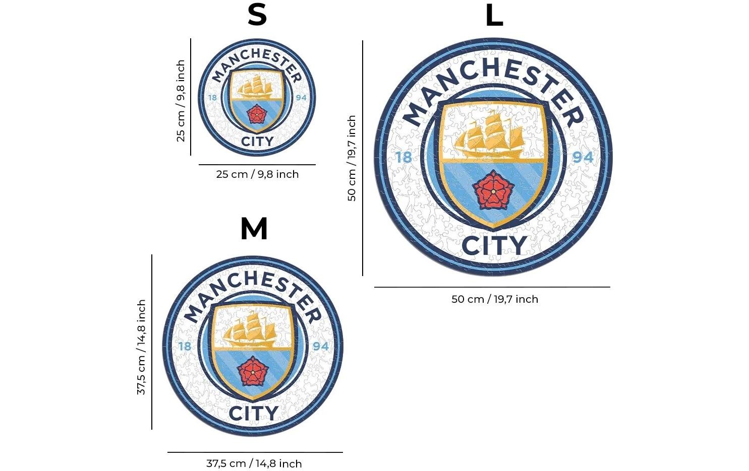 Puzzle »Iconic Man City FC – Logo«, Holzart: Birke (Herkunftsland: China)