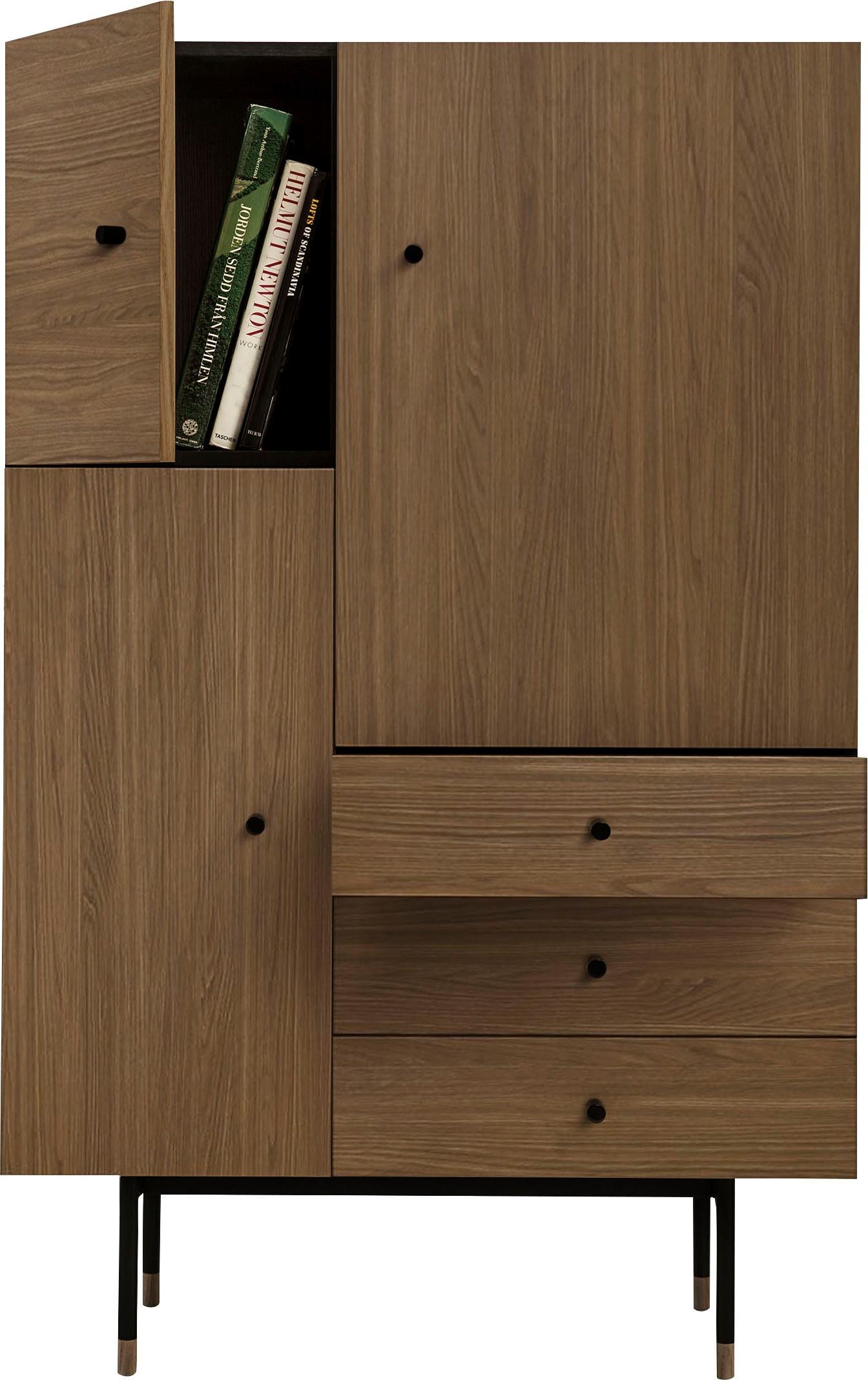 Woodman Highboard »Jugend Kommode«, Stauraumschrank mit Holzfurnier aus Eiche, Breite 90 cm, FSC®