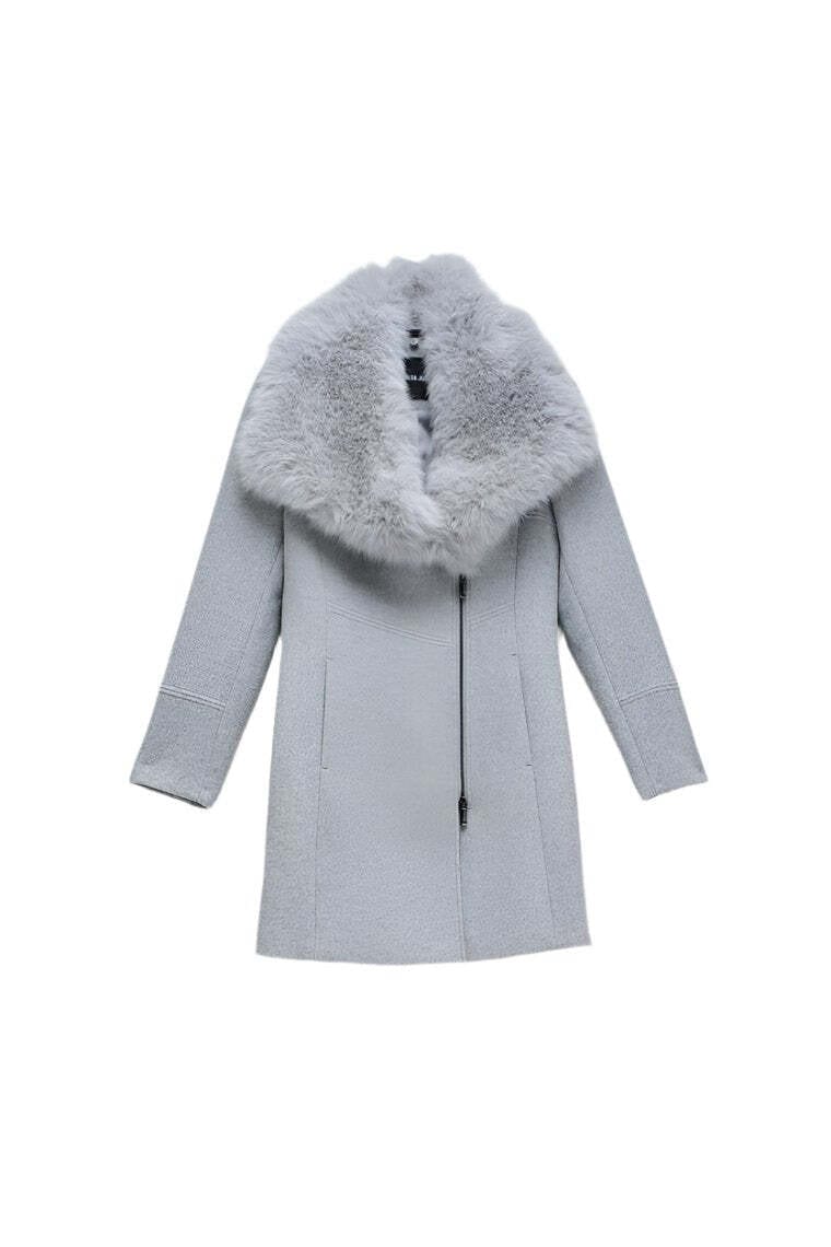 Walkjacke »Salsa Jeans Wollmantel Wool Coat With Fur Collar«