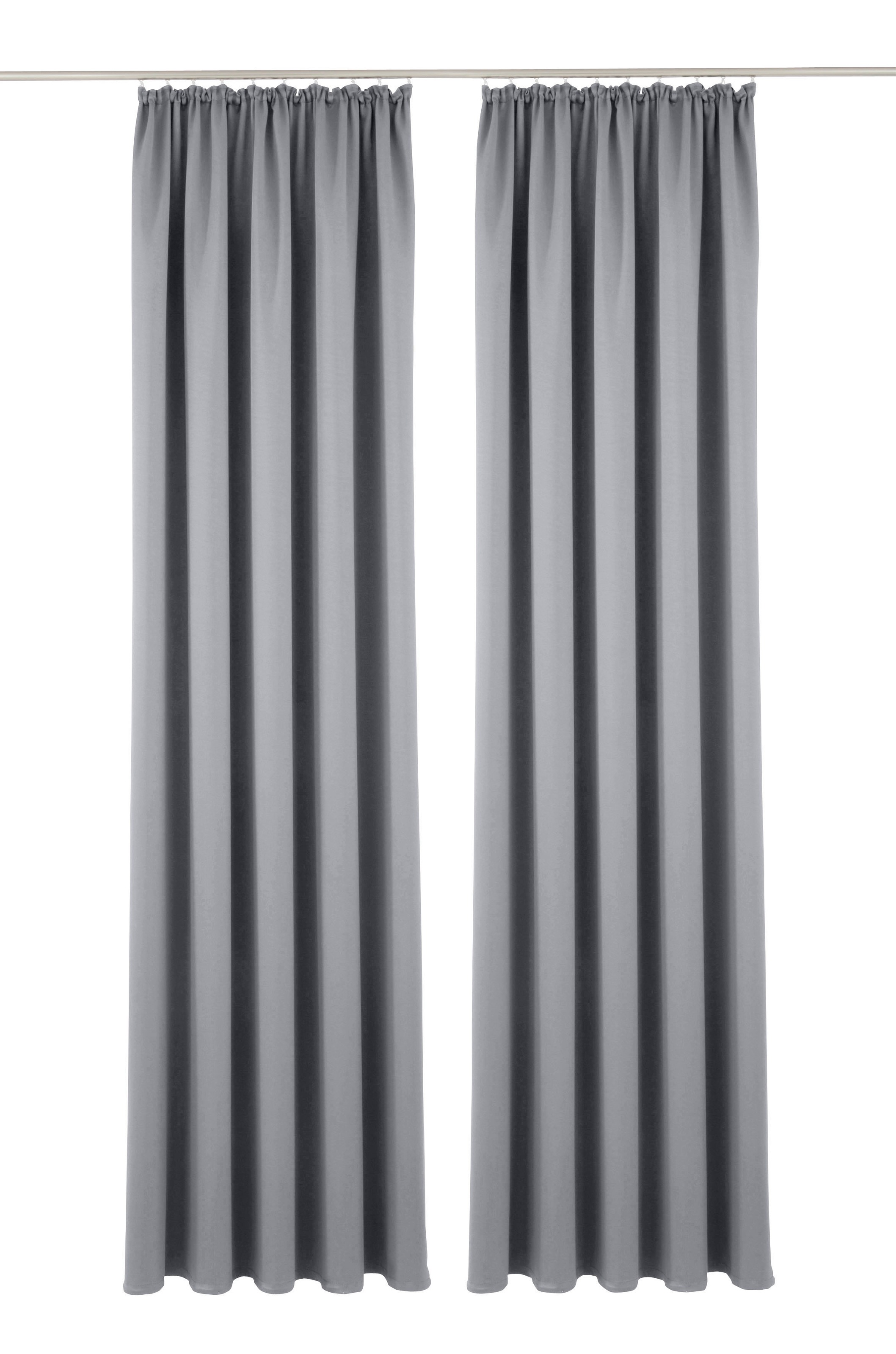 OTTO home Verdunkelungsvorhang "Solana, Gardinen mit Kräuselband, verdunkelnd, 2er Set, Topseller" Kräuselband 2 Stk. tlg. 2er-Set Verdunklungsvorhang mit Thermofunktion, Bestseller, einfarbig