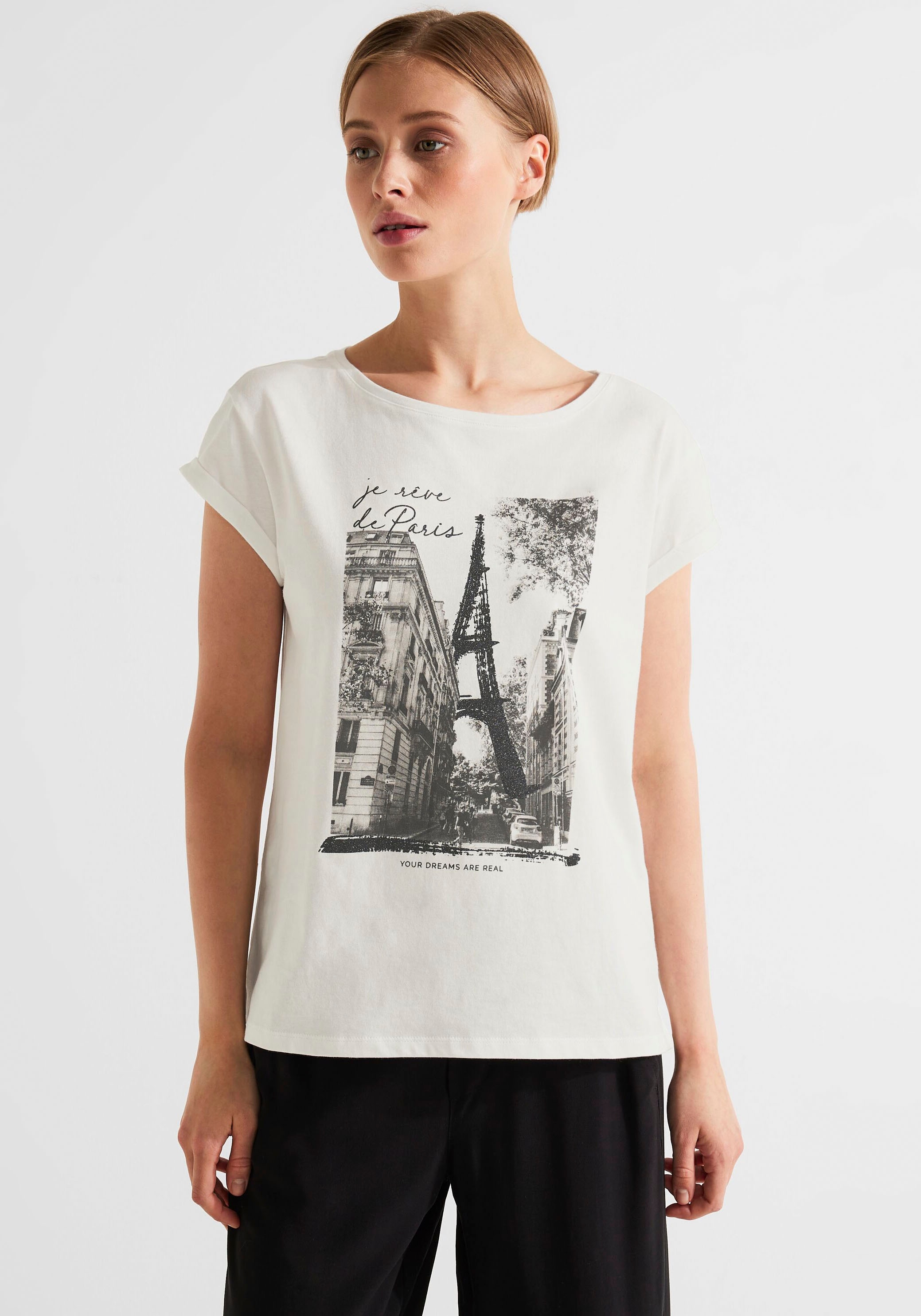 STREET ONE T-Shirt, mit Ärmelabschluss Umschlagbund shoppen online am Schweiz Jelmoli-Versand bei
