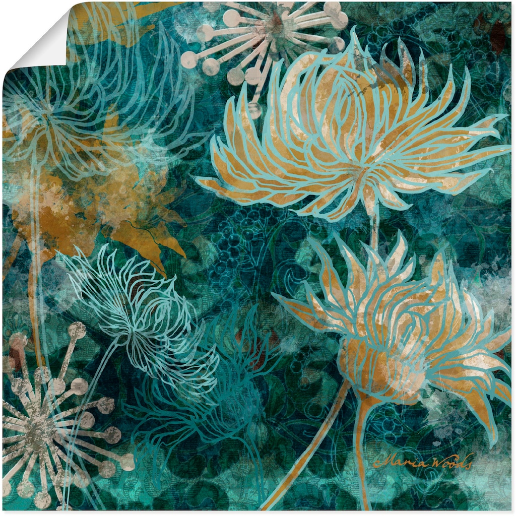 Artland Wandbild »Blaue Chrysanthemen I«, Blumen, (1 St.)