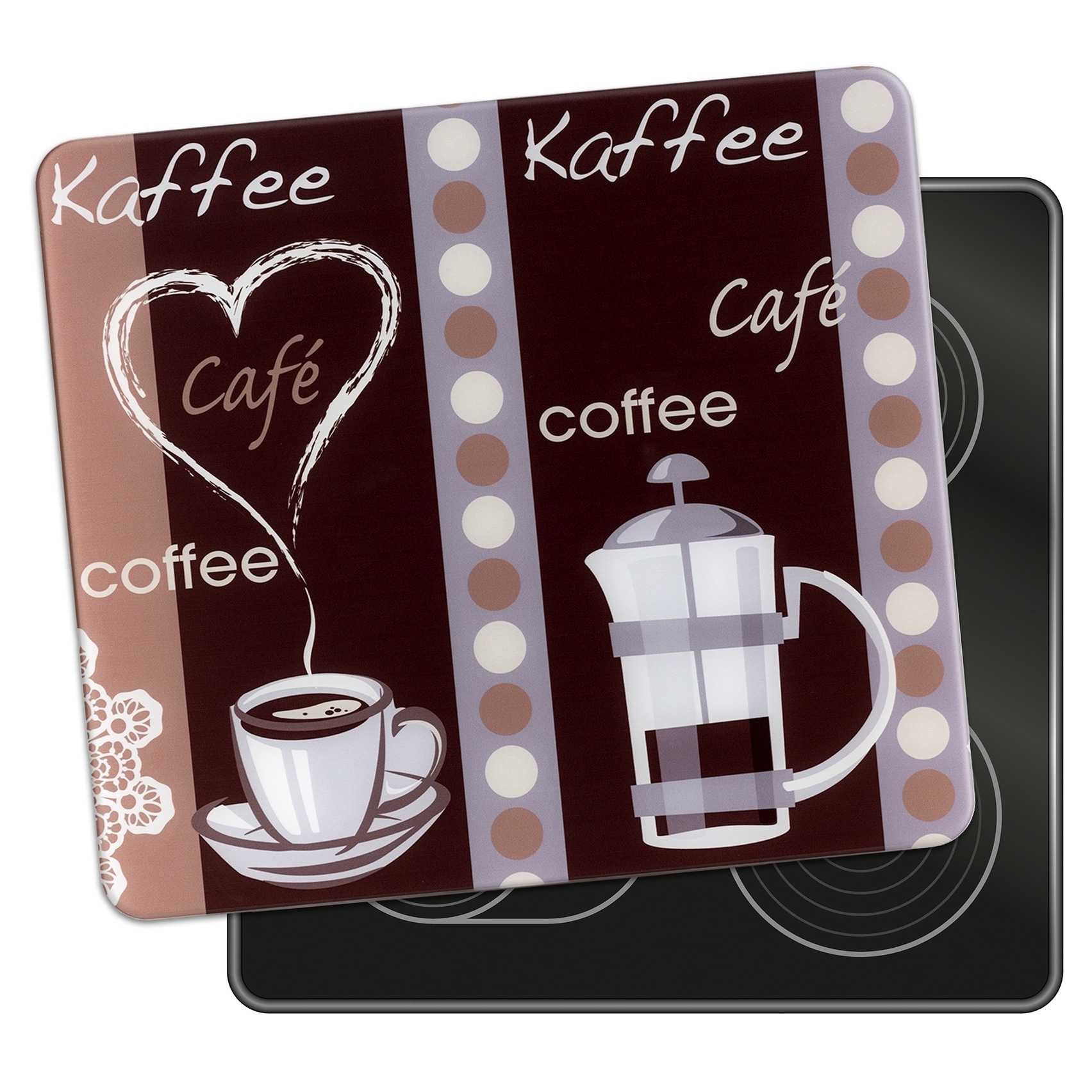 Maximex Schneide- und Abdeckplatte »Modell Kaffeeduft«, Spritzschutz, Herdblende, Schneidbrett, für Glaskeramik-Kochfelder