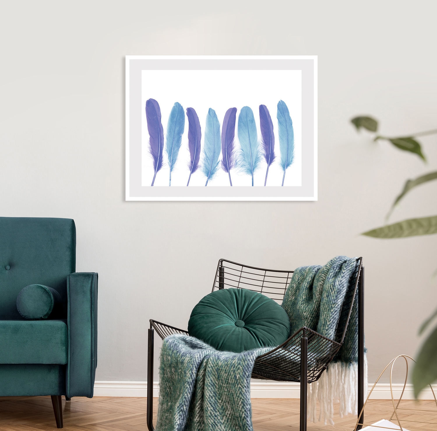 queence Bild "Bello" Federn  Kunst