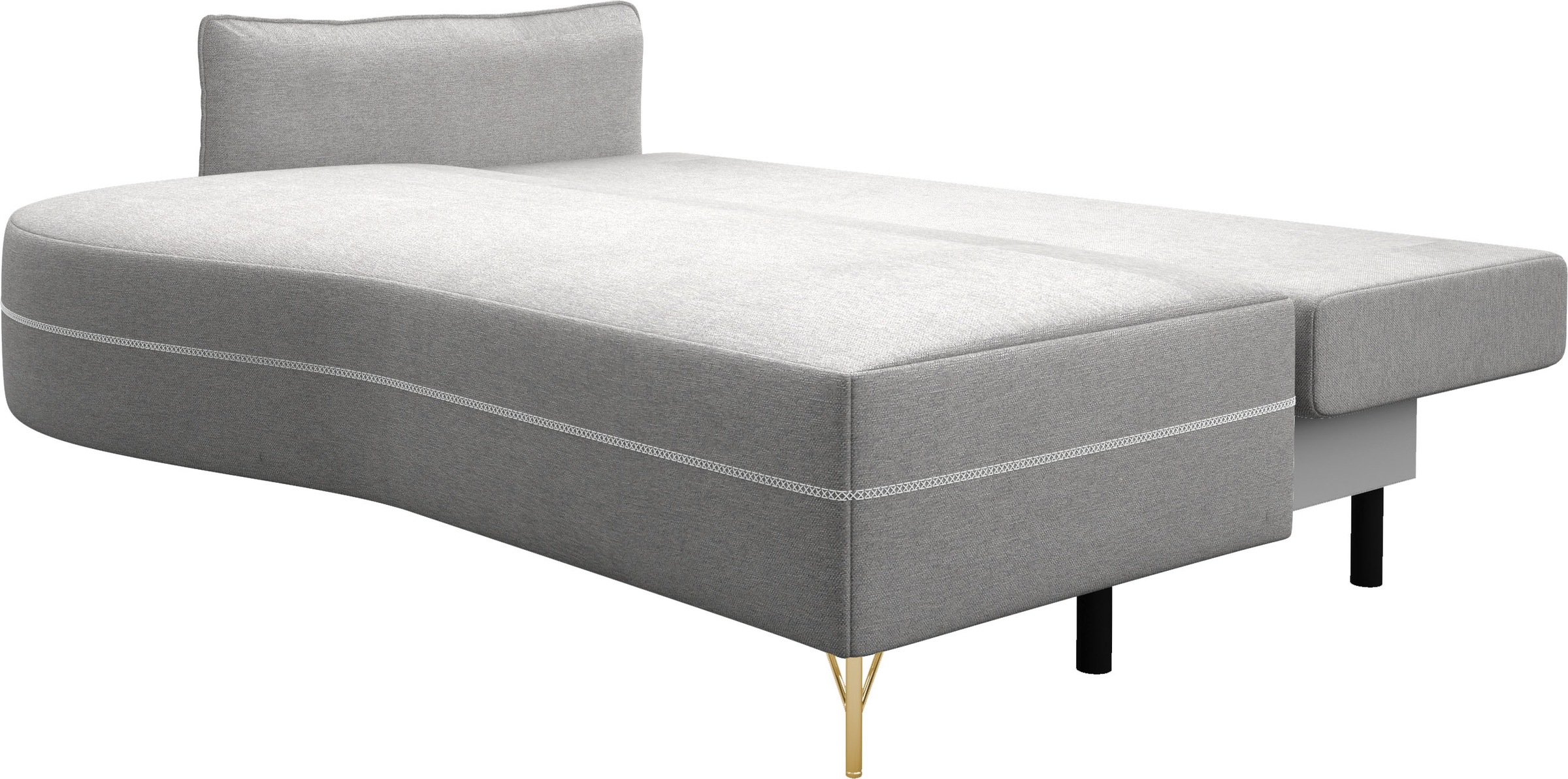 exxpo - sofa fashion Loungesofa »Ortis mit toller Kontrastnaht, Solitärmöbel, bequem, schmale Armlehne«, Schlafsofa mit Bettfunktion und Bettkasten, komfortabler Federkern