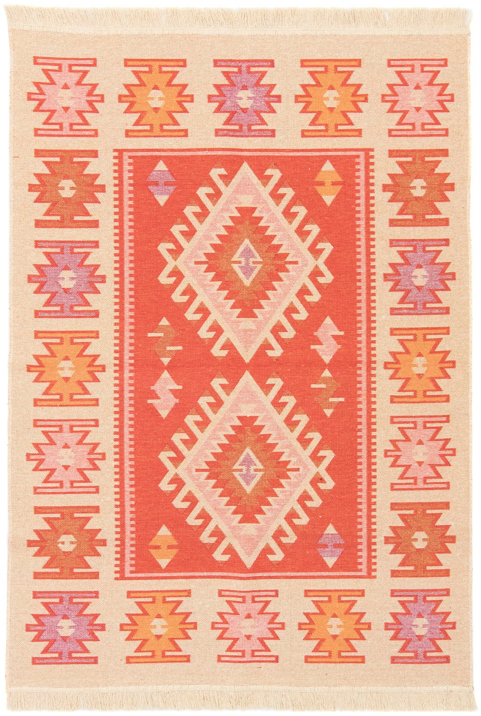 morgenland Wollteppich »Kelim Teppich - Trendy »Ariz« Rechteckig«, rechteckig, 0,5 mm Höhe, Flachgewebe